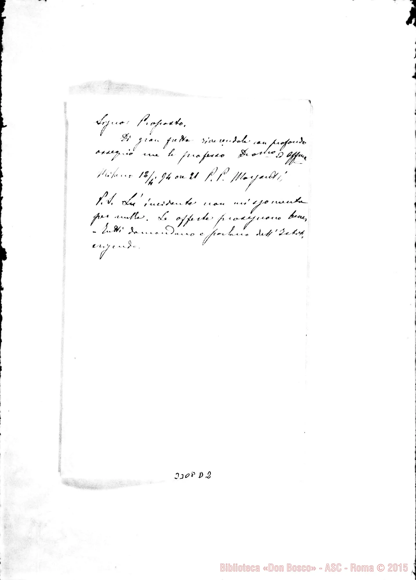 Fotogramma D 2 — Don Pasquale Morganti-Don Rua. Milano, 12-04-1894