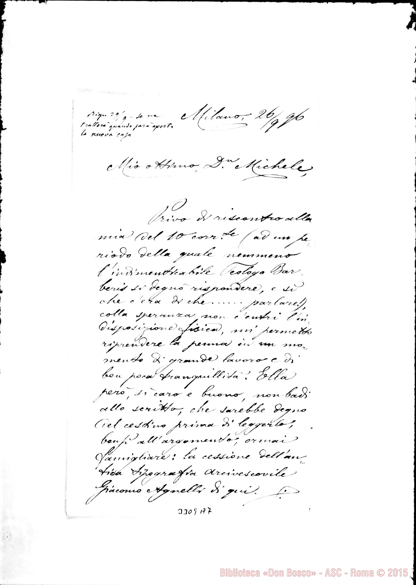Fotogramma A 7 — Giuseppe Novelli-Don Rua. Milano, 26-09-1896