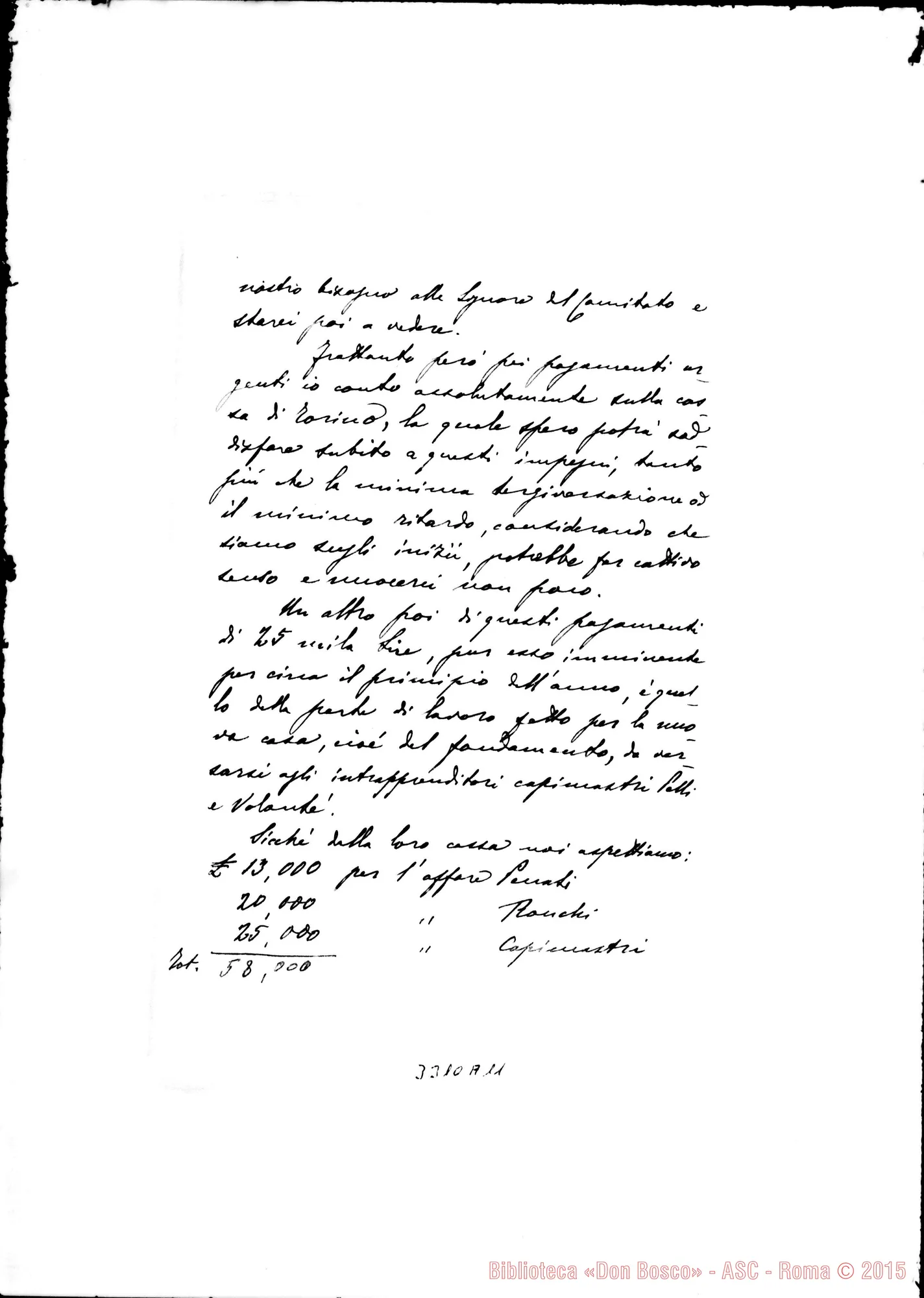 Fotogramma A 11 — Don Pasquale Morganti-Don Rua. Milano, 21-12-1895. All. fogli