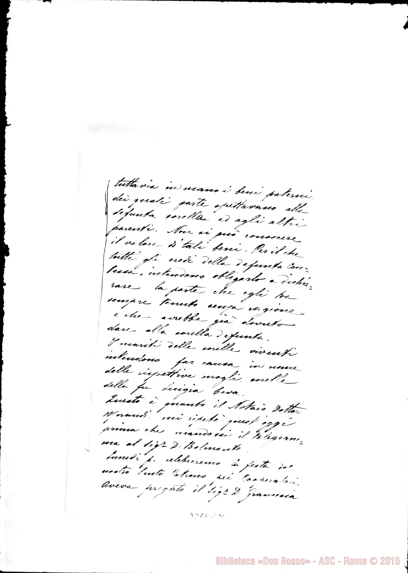 Fotogramma C 4 — Don Lorenzo Saluzzo-Amatissimo Padre. Milano, 16-02-1901 Autogr. Rua