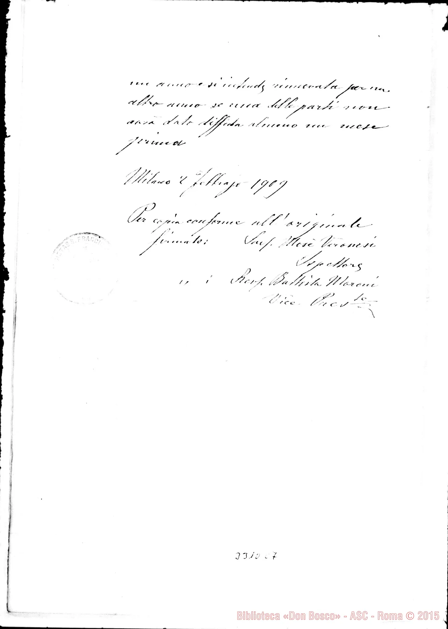 Fotogramma C 7 — Convenzione. Milano, 2-02-1909