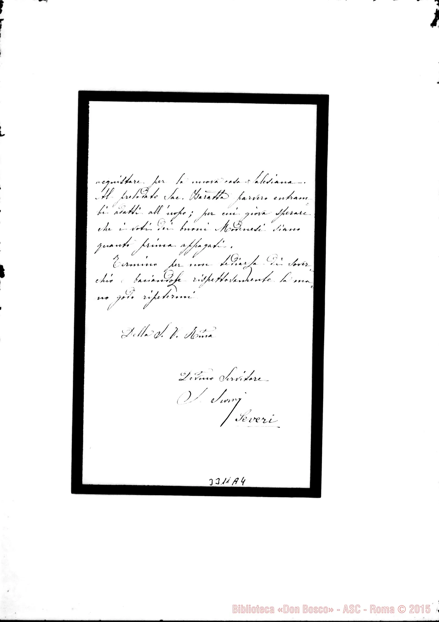 Fotogramma A 4 — Ing. Severi Severo-Don Rua. Modena, 27-09-1894