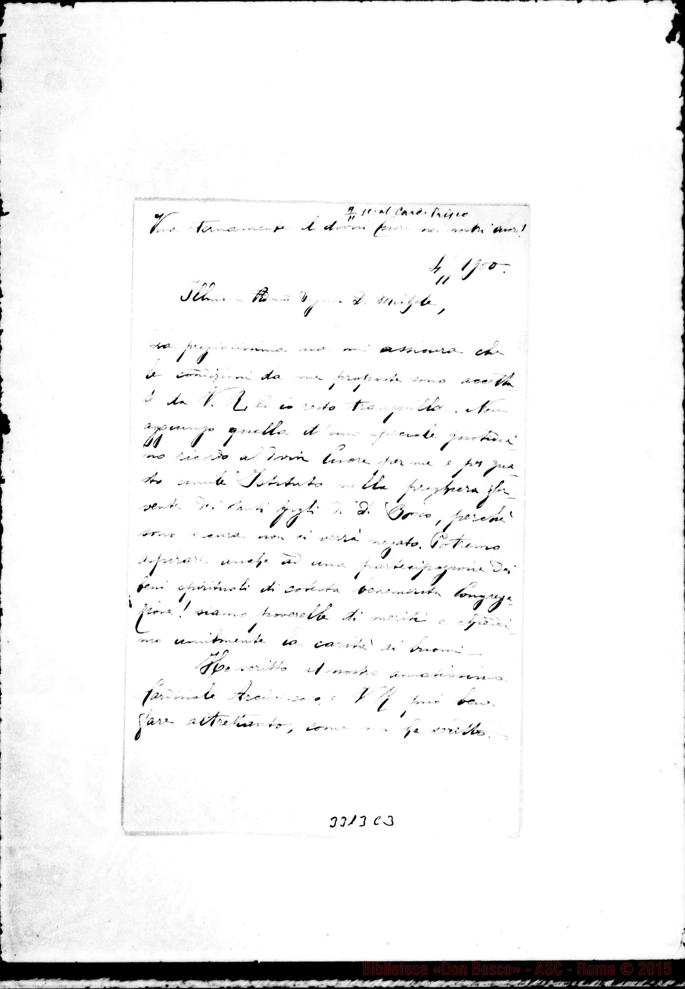 Fotogramma C 3 — Suor Isabella De Roses-Don Rua, il 4-11-1900 Autogr. Rua