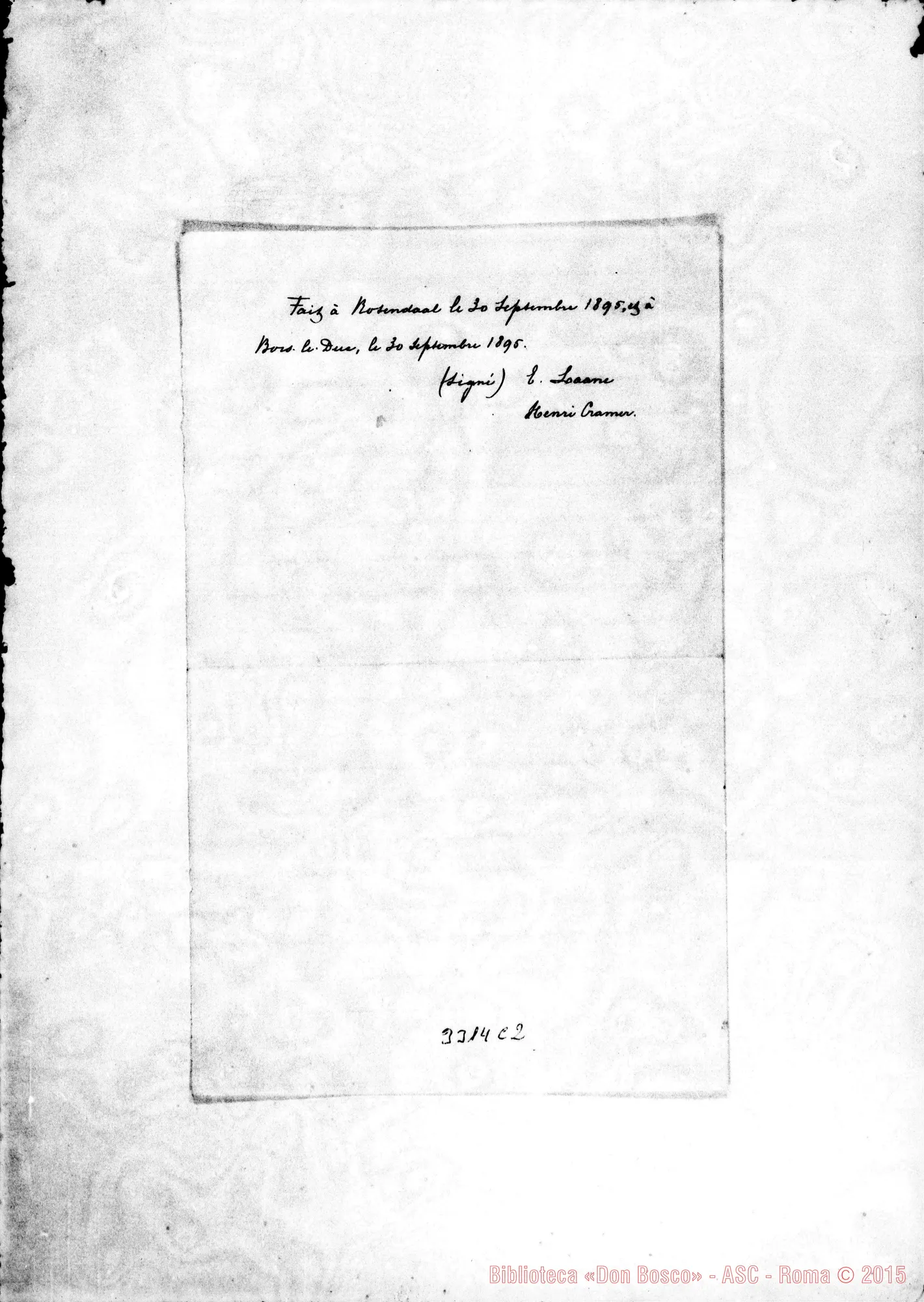 Fotogramma C 2 — Henri Cramer, cav. E Ernest Loane, Camérier di S.S.: dichiarazione