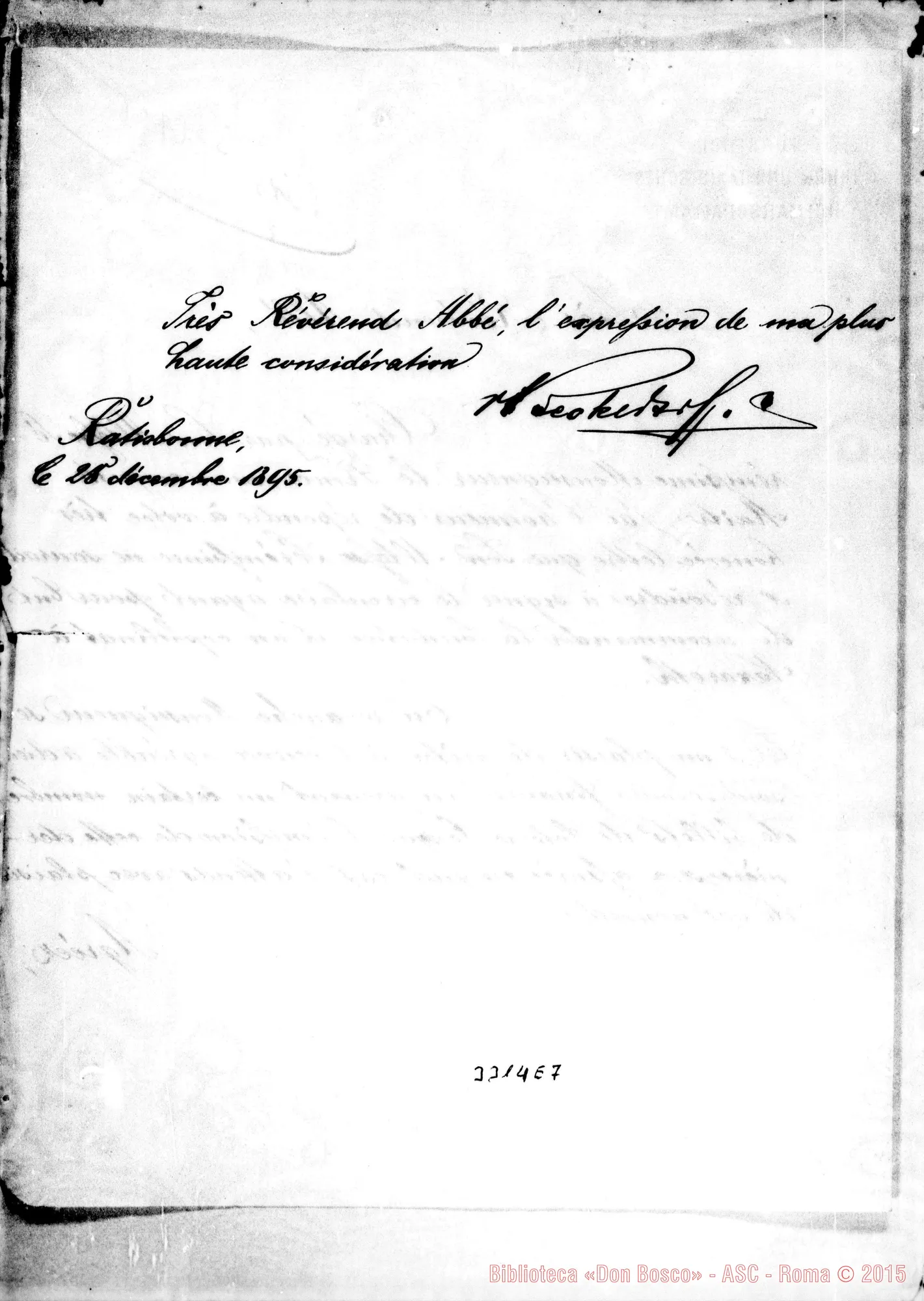 Fotogramma E 7 — Da Ratisbonne A Révérend Abbé, il 28-12-1895
