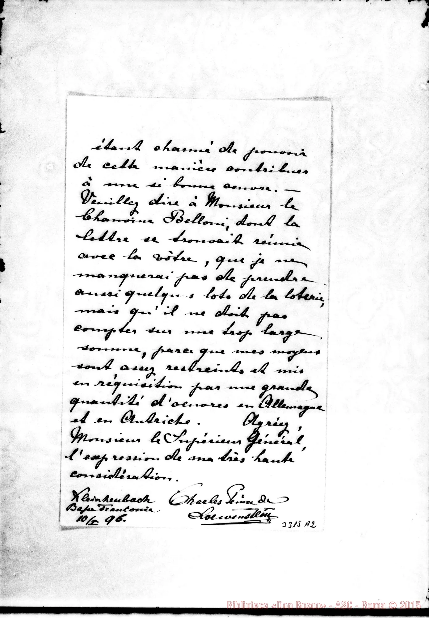 Fotogramma A 2 — Charles, Prince de Louvenstein-Révérend Père, il 10-01-1896