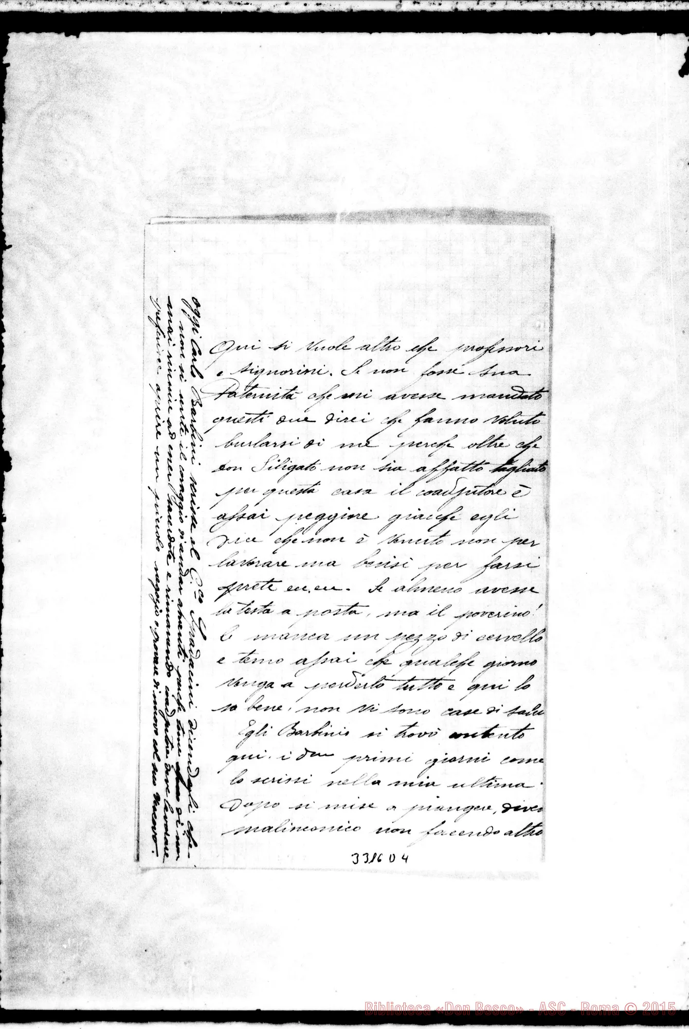 Fotogramma D 4 — Don Atanasio Prun-Rev.do Padre. Nazareth, 12-03-1900 All. postilla di D. Belloni