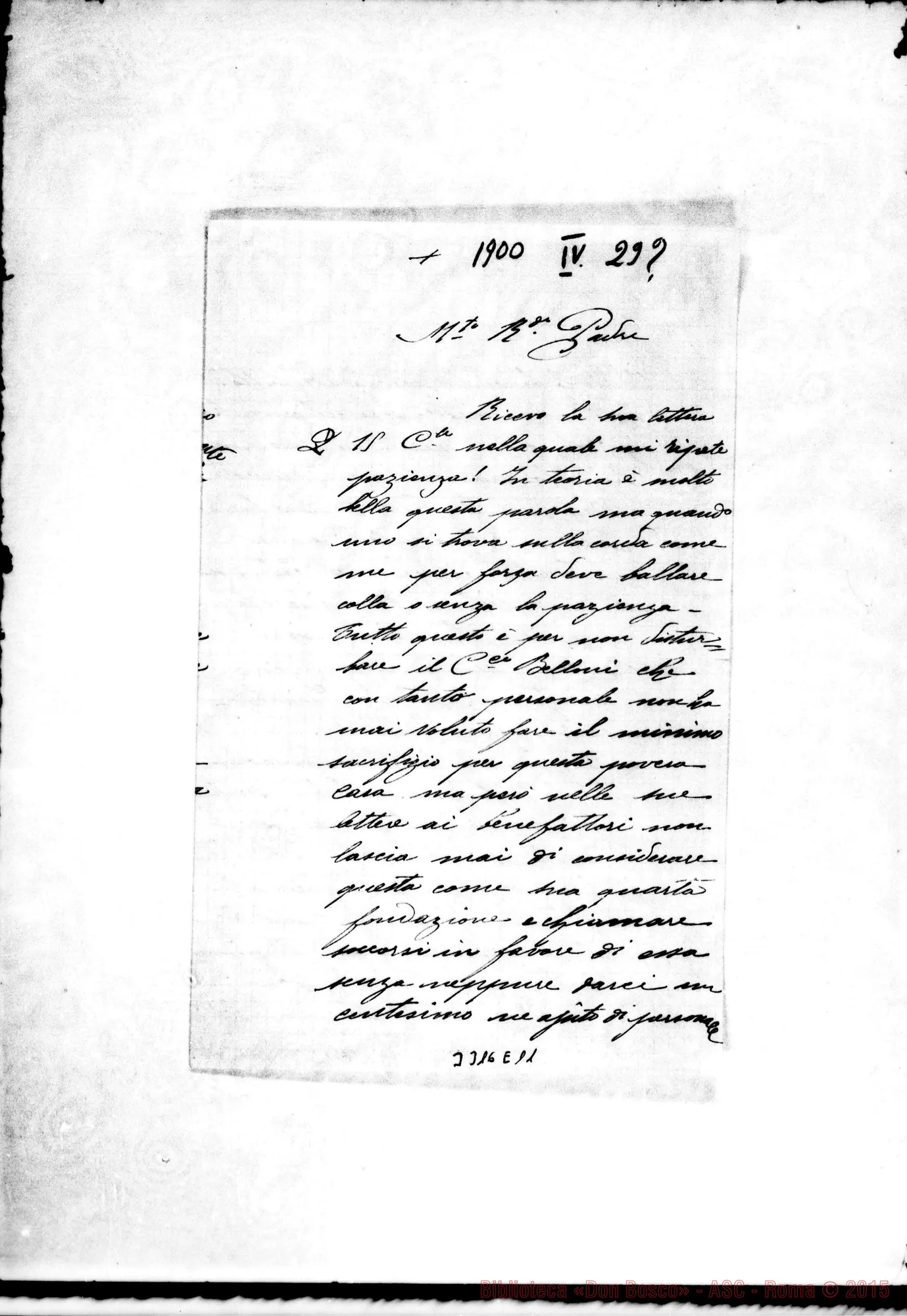 Fotogramma E 11 — Don Atanasio Prun-Rev.do Padre. Nazareth, 29-04-1900
