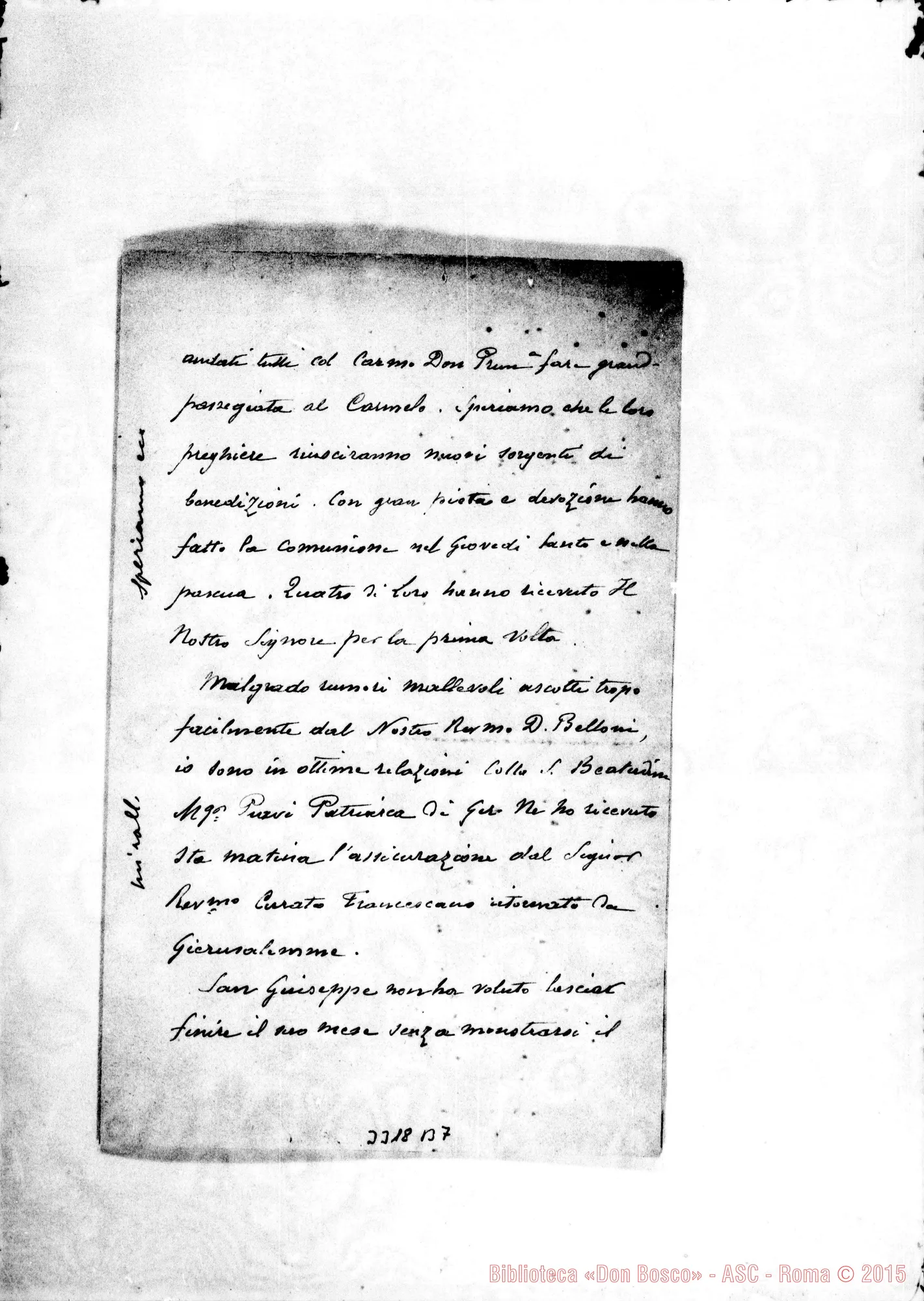 Fotogramma B 7 — Don Neple-Don Rua. Nazareth, 11-04-1898 Autogr. Rua