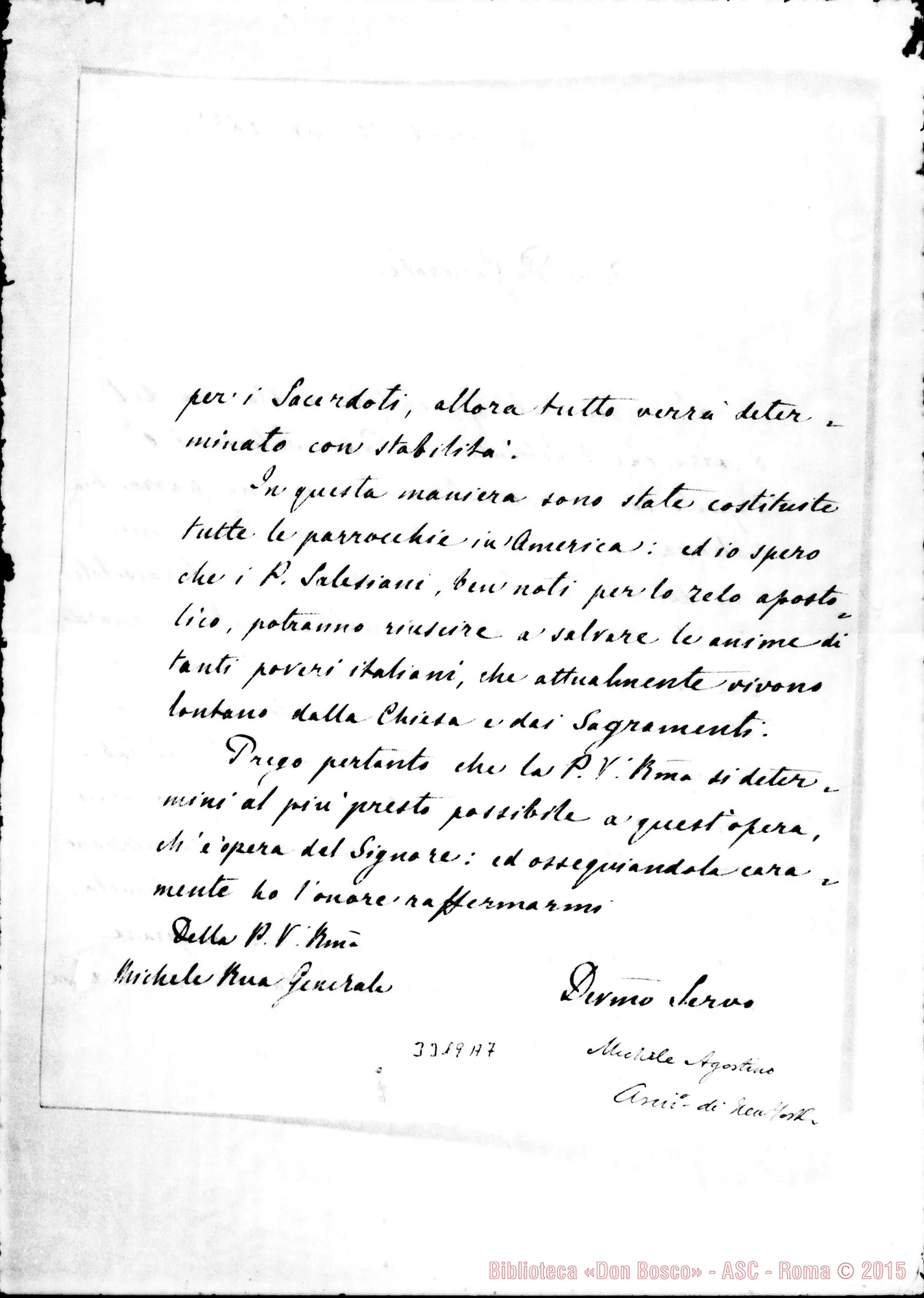 Fotogramma A 7 — Mons. Corrigan, arciv.-Don Rua. New York, 30-11-1897 Autogr. Rua