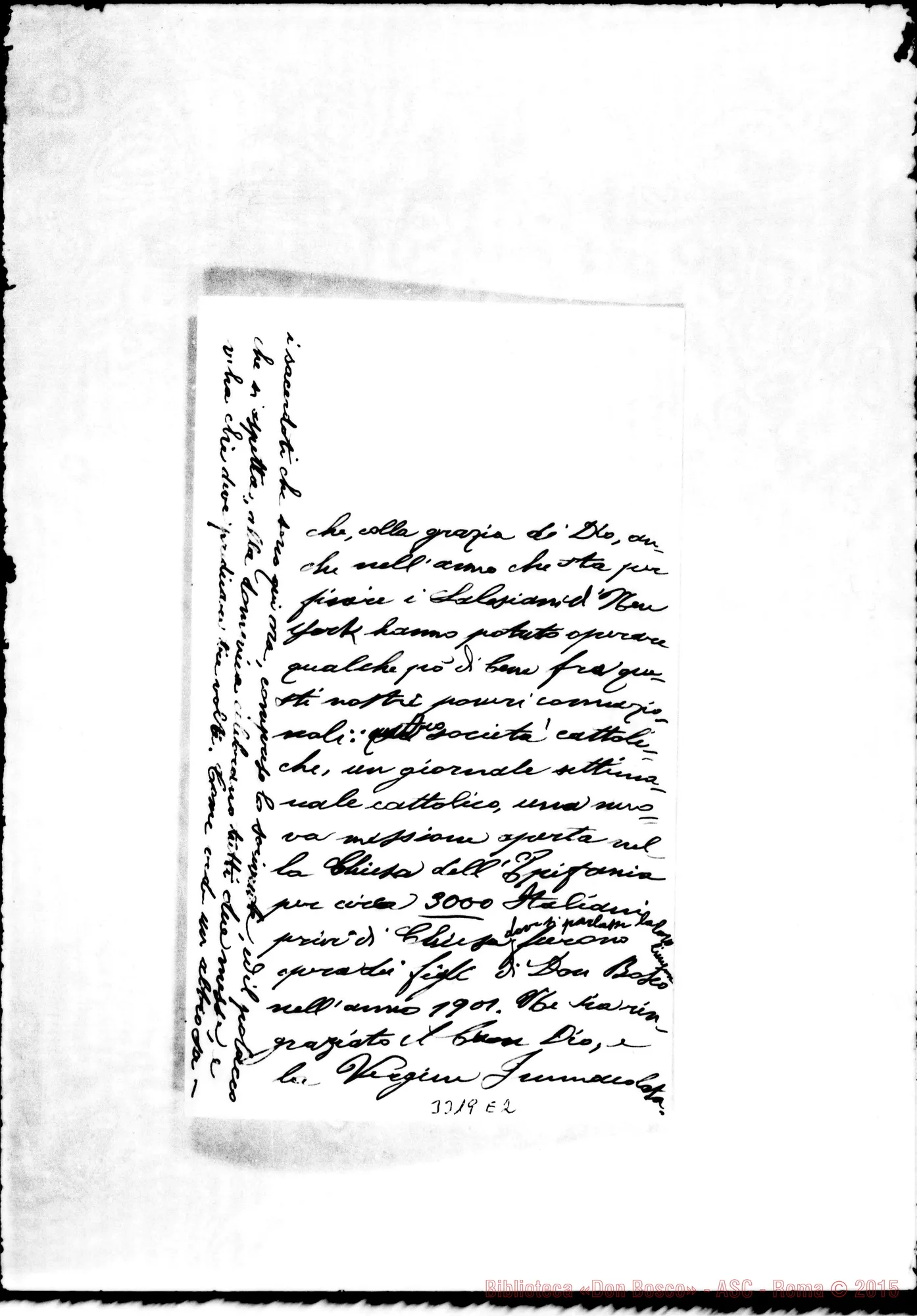 Fotogramma E 2 — Don Ernesto Coppo-Don Rua. New York, 4-12-1901