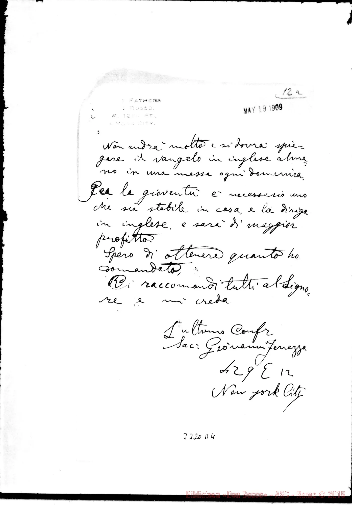 Fotogramma D 4 — Don Giovanni Ferrazza-Don Gusmano. New York, 19-05-1909