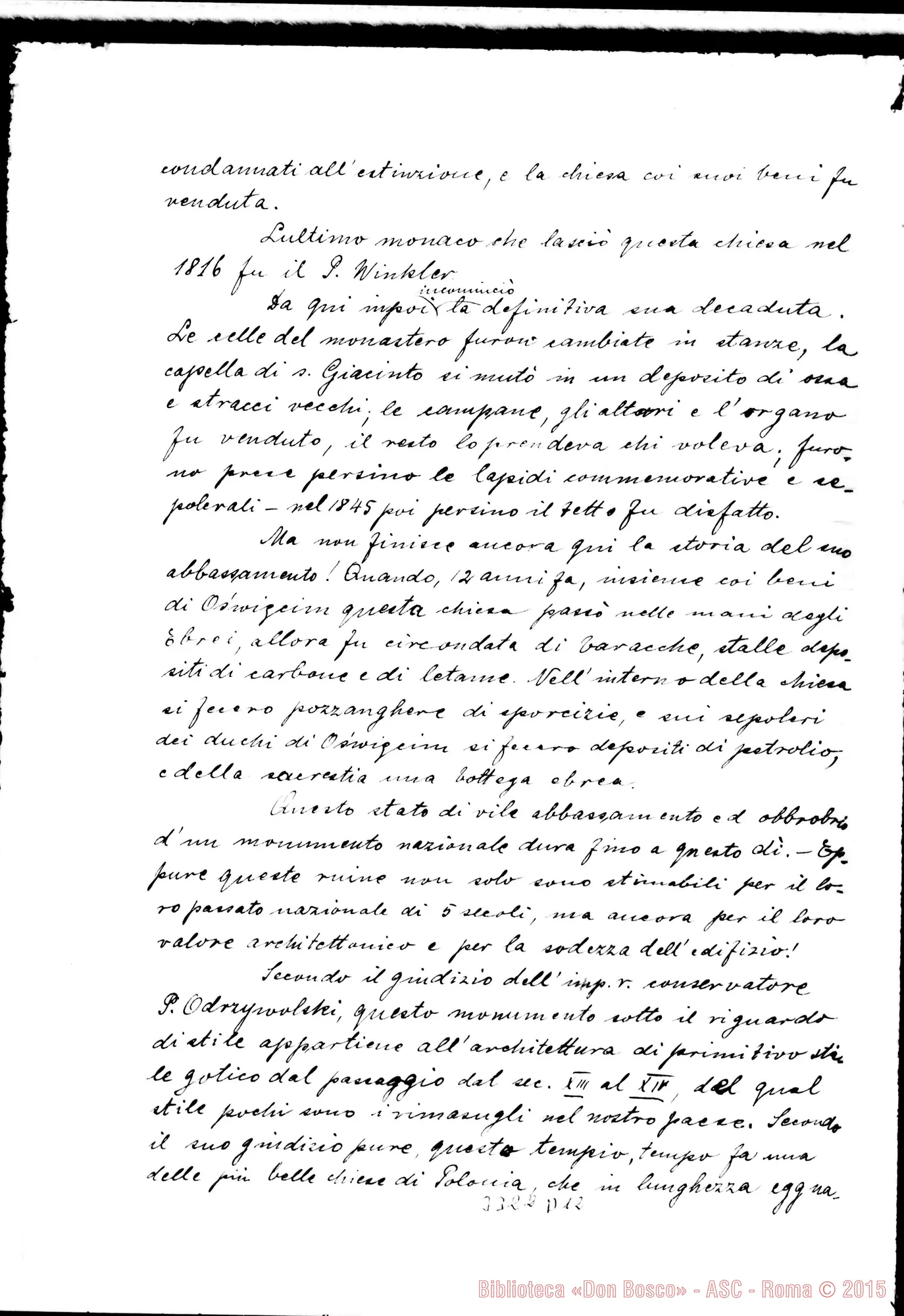 Fotogramma D 12 — Notizie su Oswiecim, il 12-03-1895