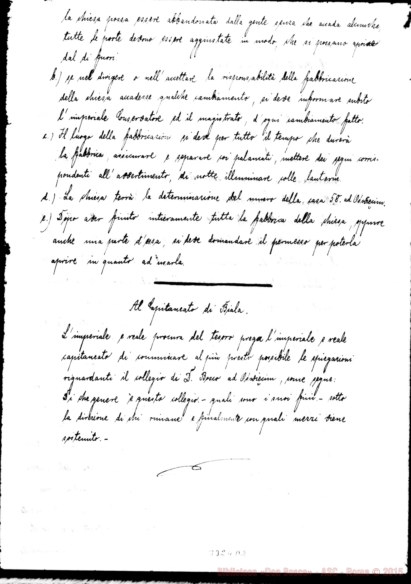 Fotogramma D 2 — Lettera A Don Manassero. Oswiecim, 28-02-1900. Segue traduzione