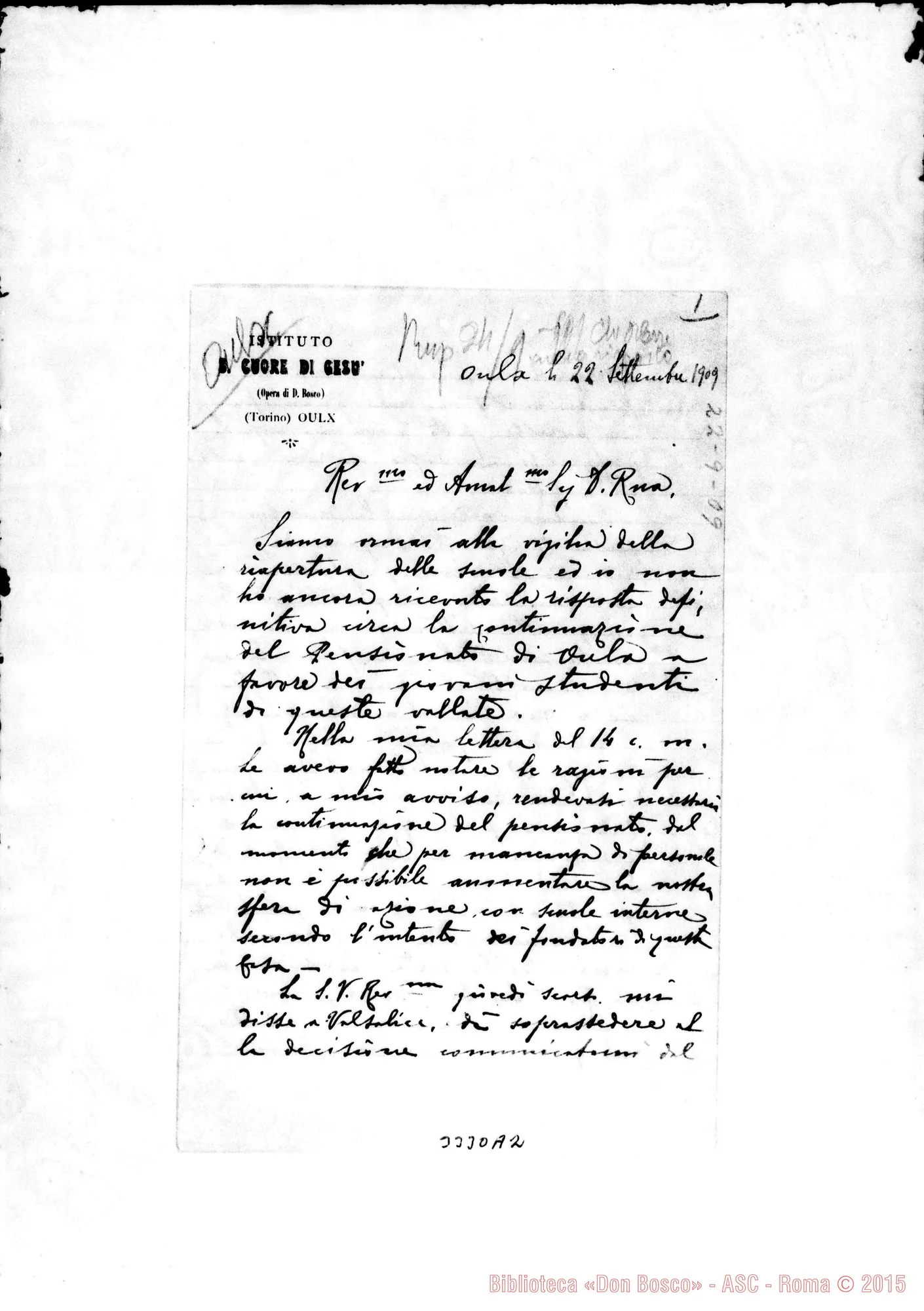Fotogramma A 2 — Don Roccia Giovanni-Don Rua. Oulx, 22-09-1909