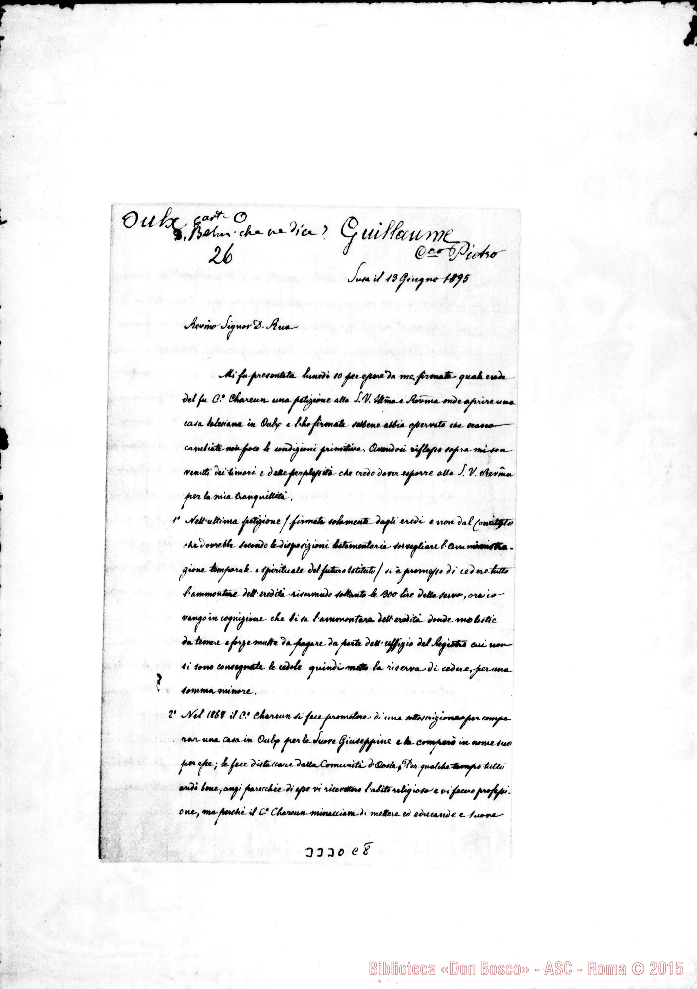 Fotogramma C 8 — Can Pietro Guillaume-Don Rua. Susa, 19-06-1895