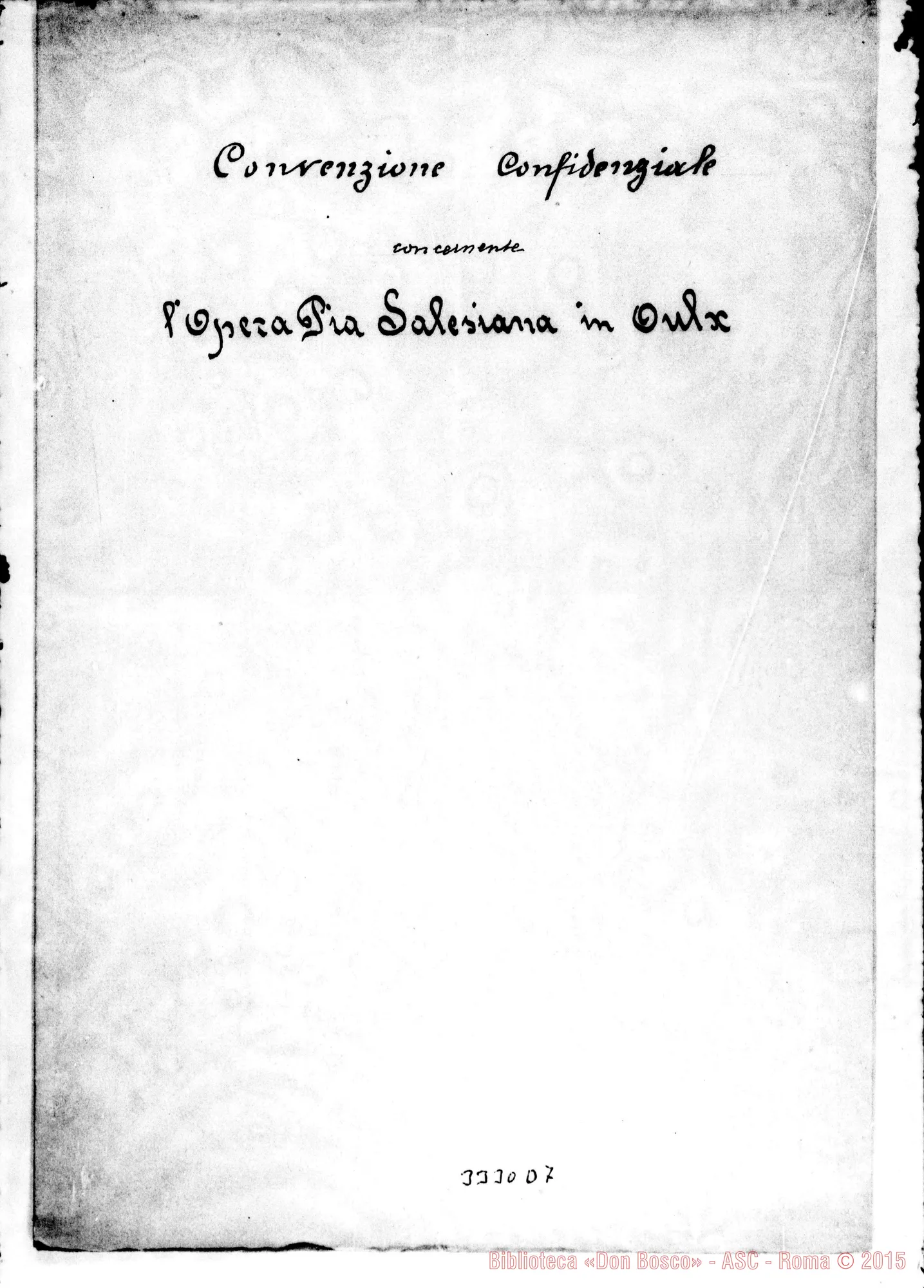 Fotogramma D 7 — Convenzione confidenziale. Firma autogr. Rua E vesc. Torino, 11-09-1895