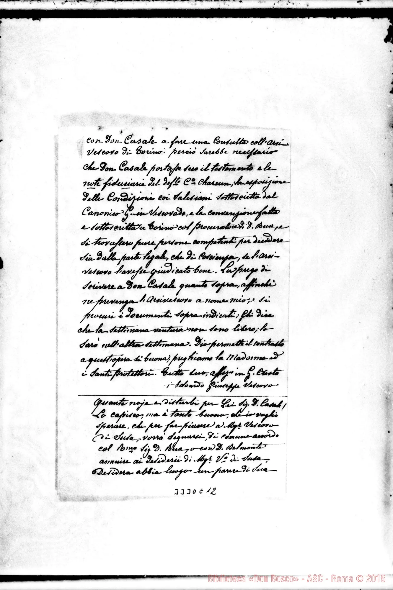 Fotogramma E 12 — Don Rousset-Don Giov. Casale. Cesana, 11-10-1895