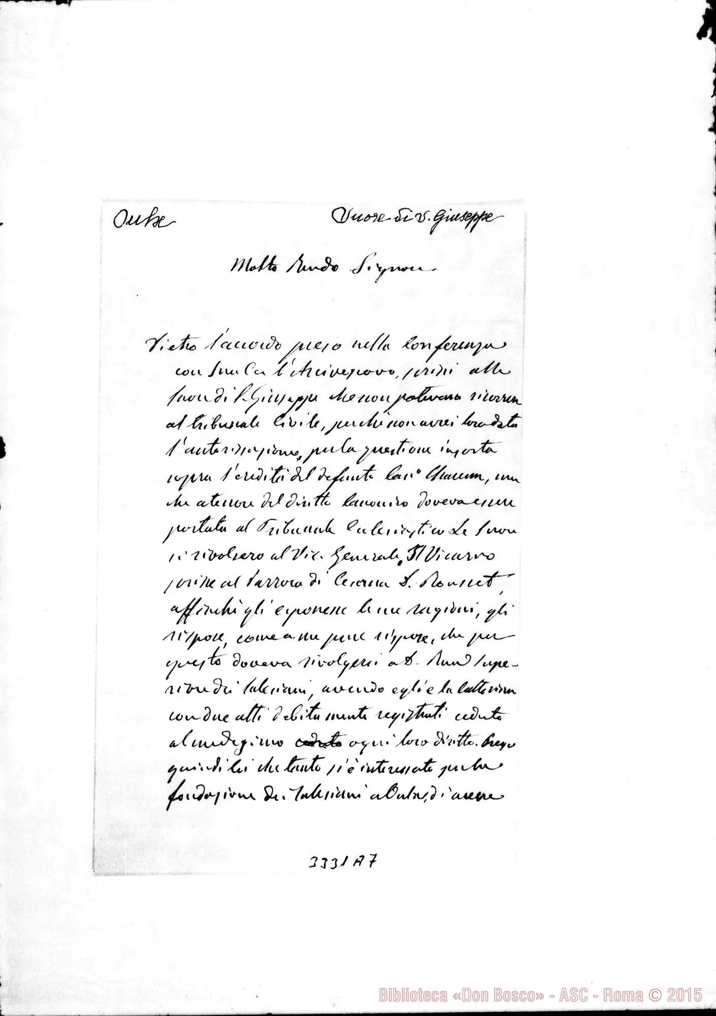 Fotogramma A 7 — Edoardo Gius. Rosaz, vesc.-Rev.do Sig. Susa, 9-12-1895