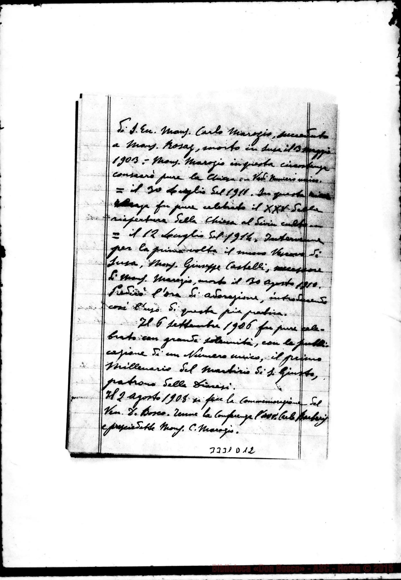 Fotogramma D 12 — Relazione E notizie sulla casa di Oulx.