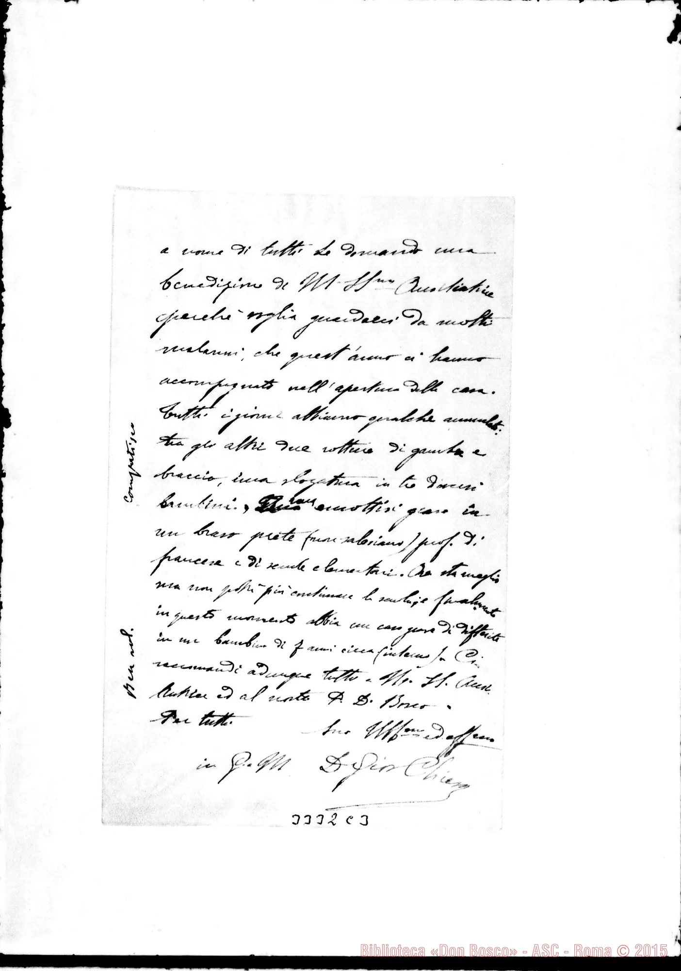 Fotogramma C 3 — Don Chiesa-Don Rua, il 28-12-1901 Autogr. Rua