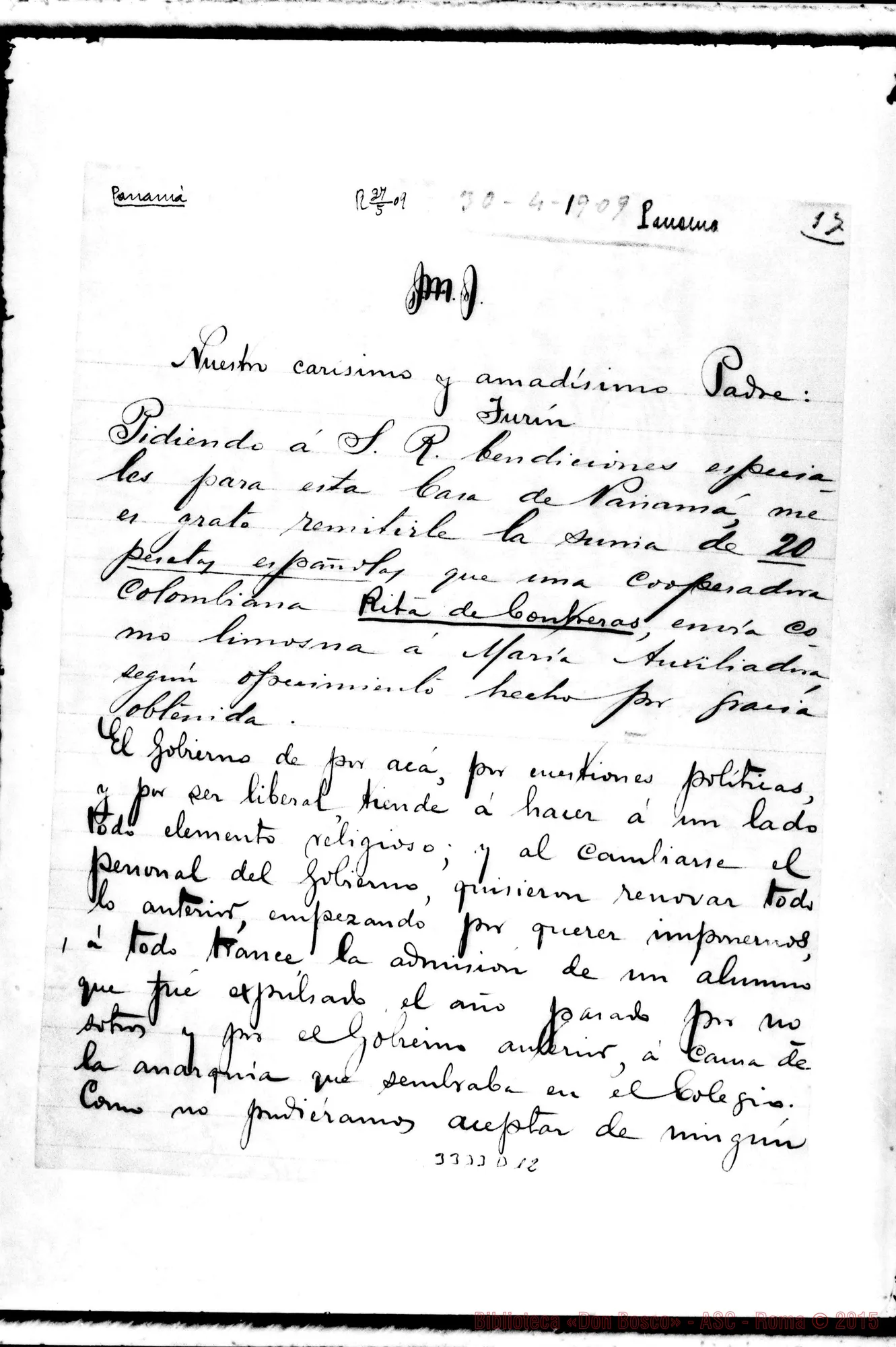 Fotogramma D 12 — Don José E. Argueta-Don Rua. Panamá, 30-04-1909