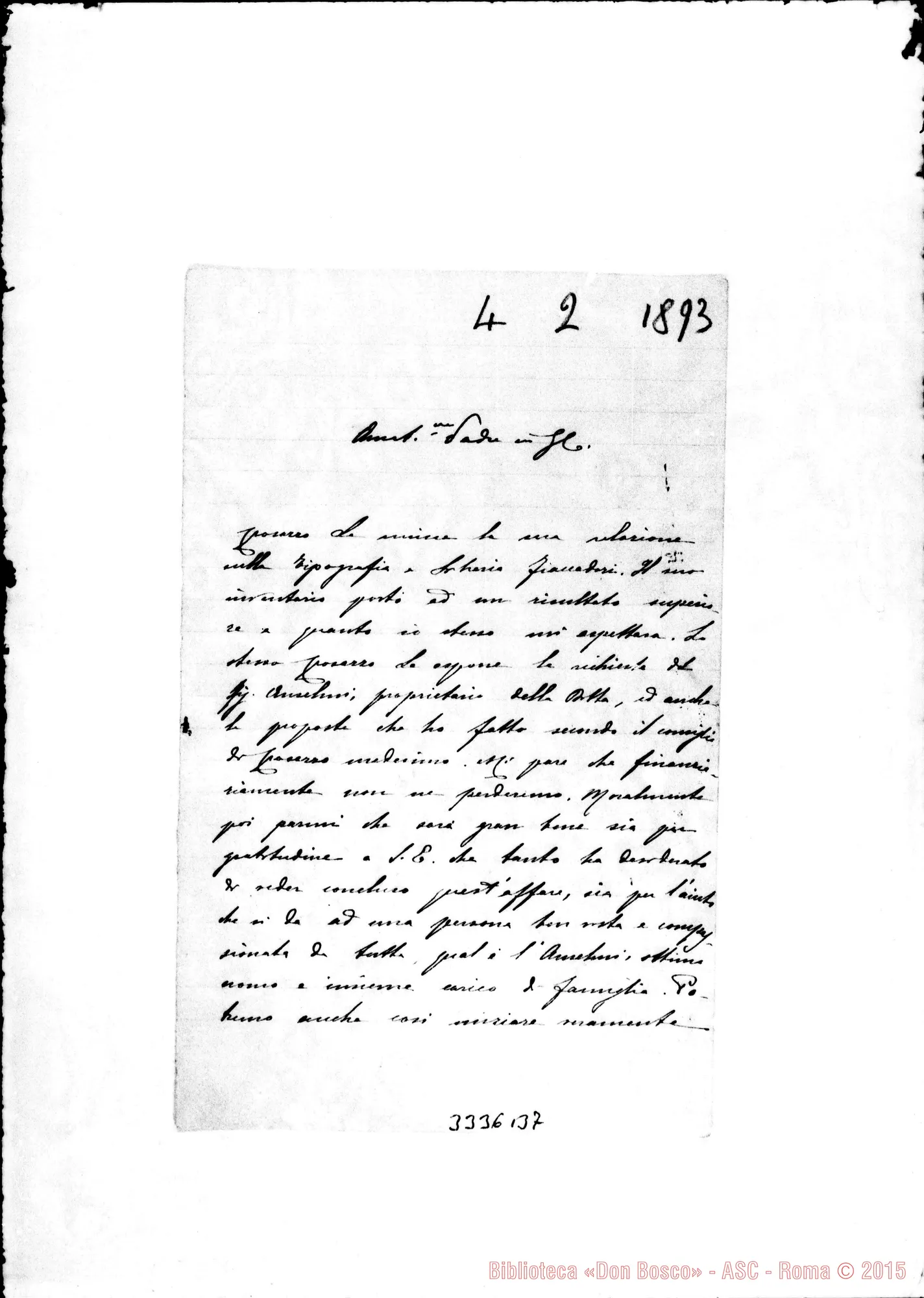 Fotogramma B 7 — Don Carlo Maria Baratta-Don Rua, il 4-02-1893