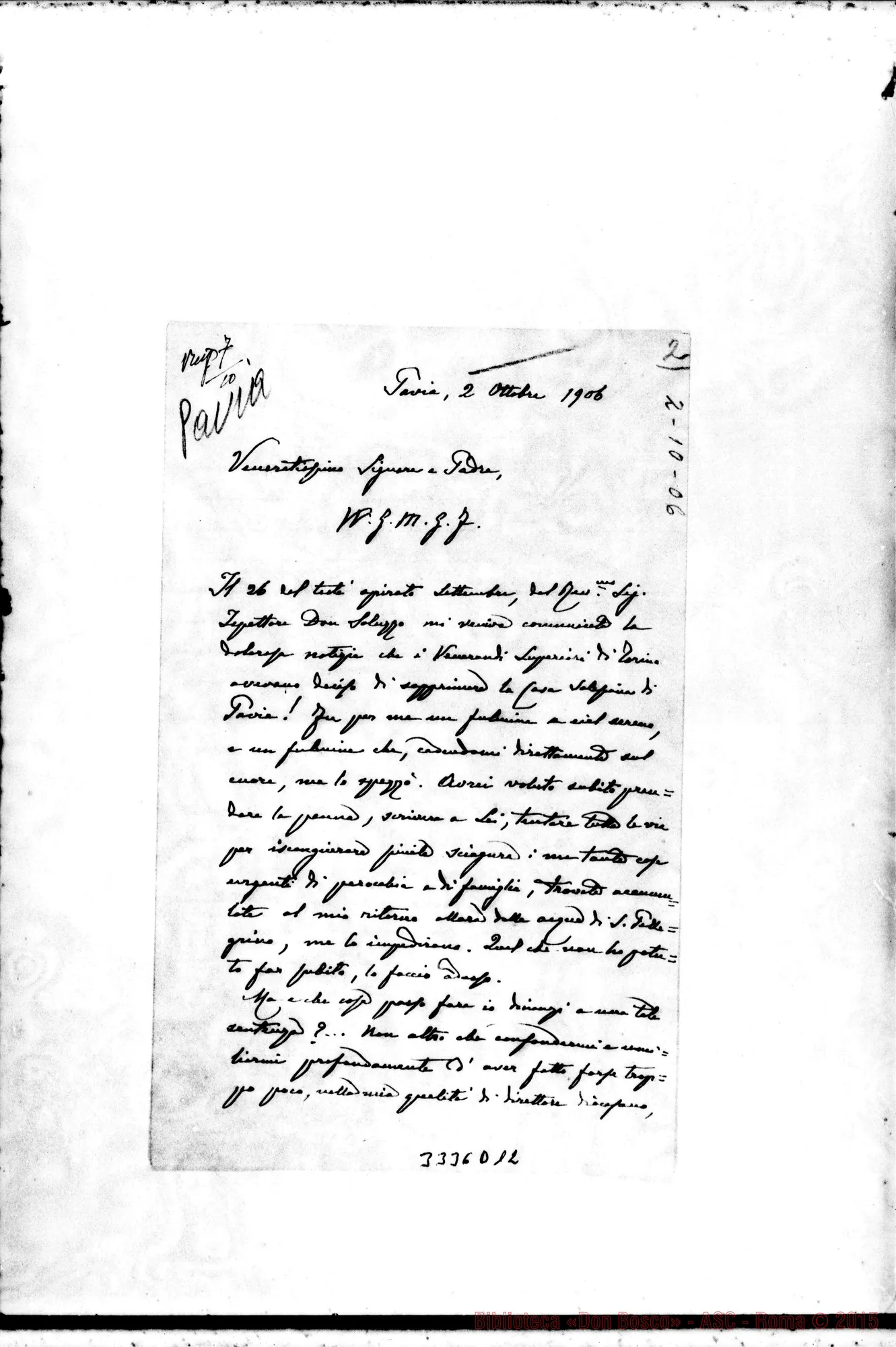 Fotogramma D 12 — Don Francesco Marini-Sig. Pavia, 2-10-1906