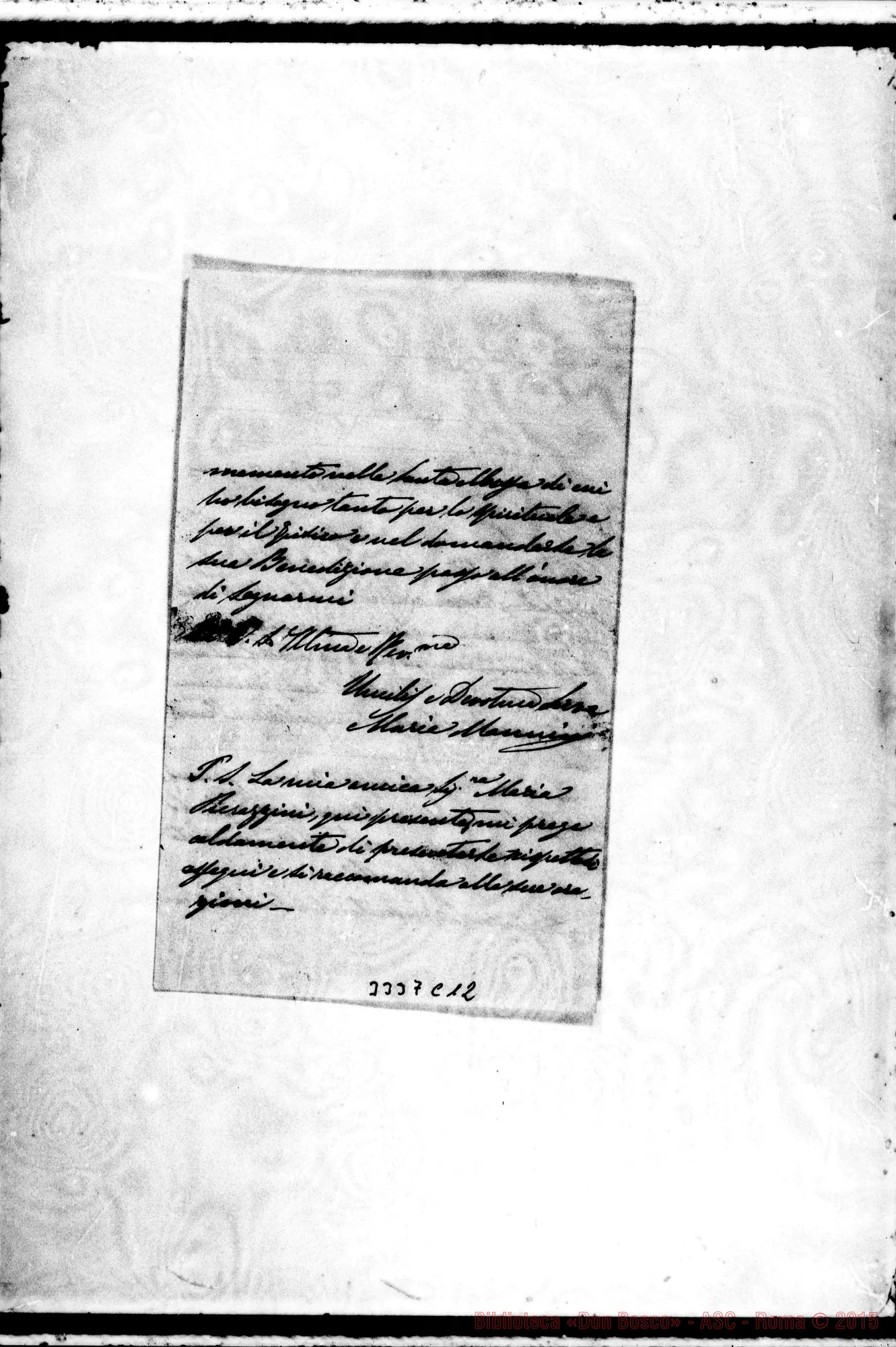 Fotogramma C 12 — Maria Munini-Rev.do Sig. Pisa, 9-08-1906