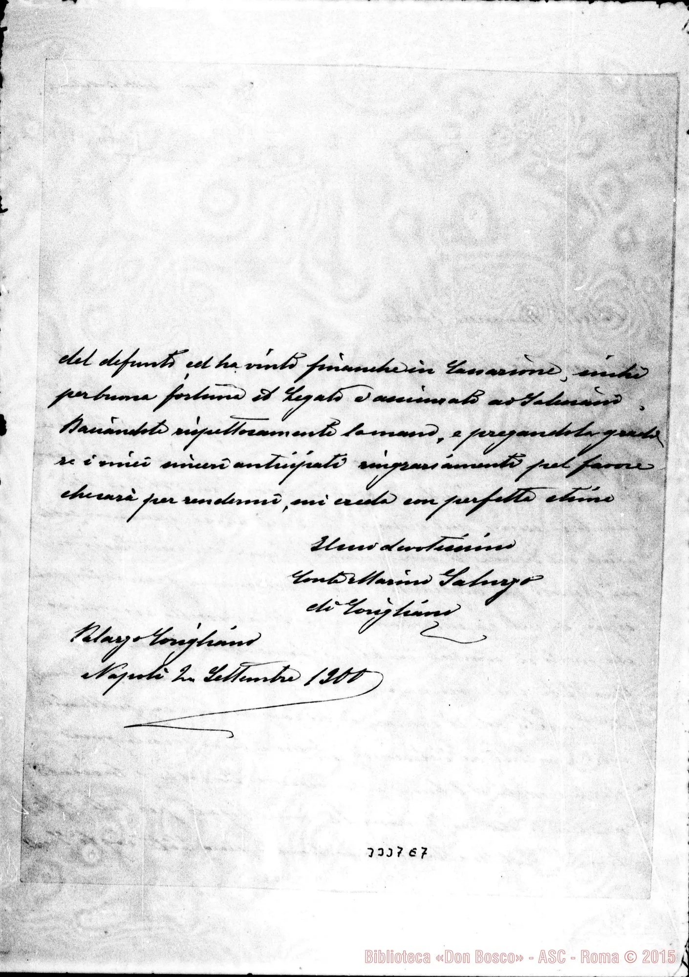Fotogramma E 7 — Conte Marino Saluzzo-Rev.do Padre. Napoli, 20-09-1900