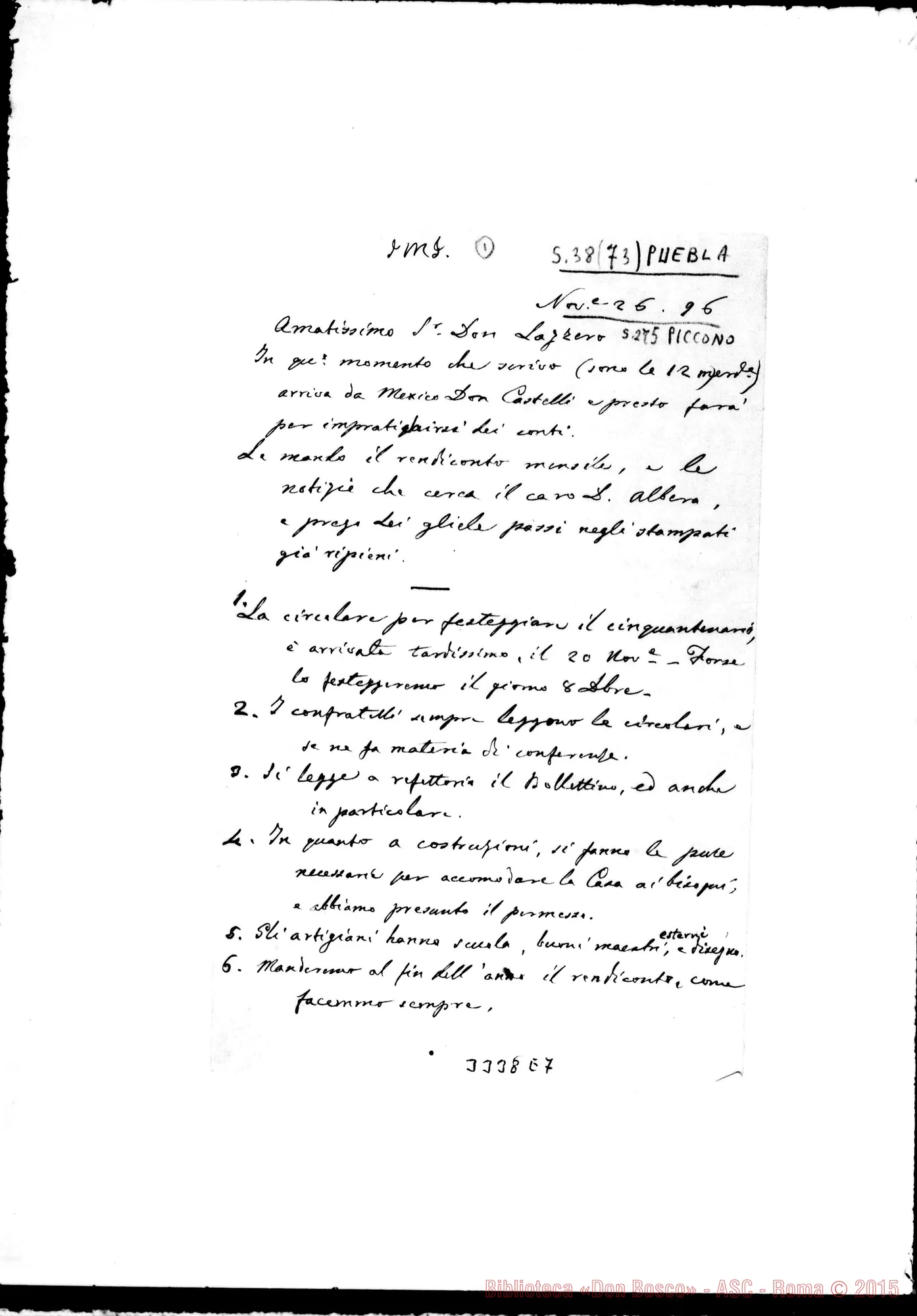 Fotogramma E 7 — Don Piperni-Don Lazzero. Puebla, 26-11-1896