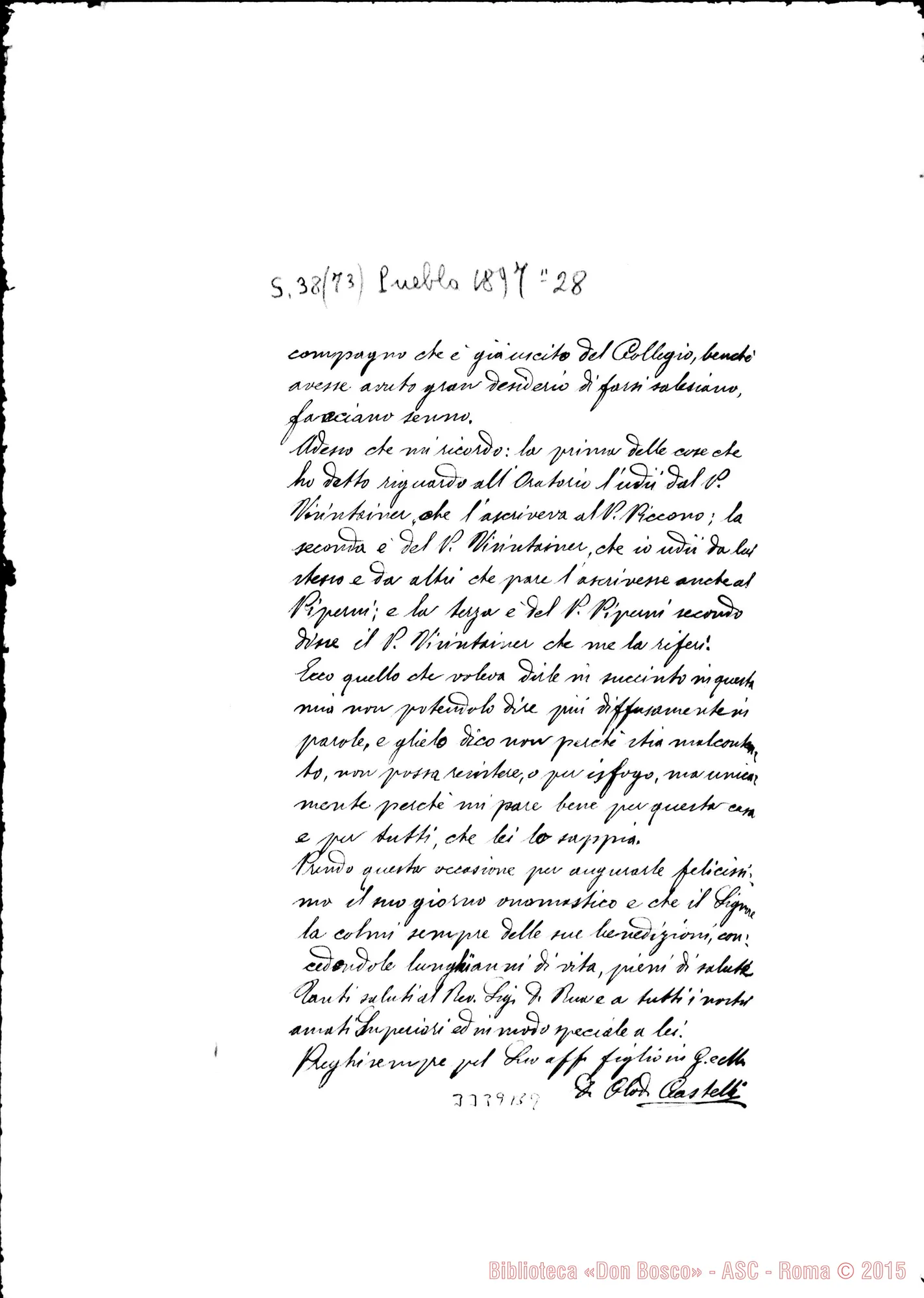 Fotogramma B 9 — Don Clodoveo Castelli-Ispettore. Puebla, 28-02-1897