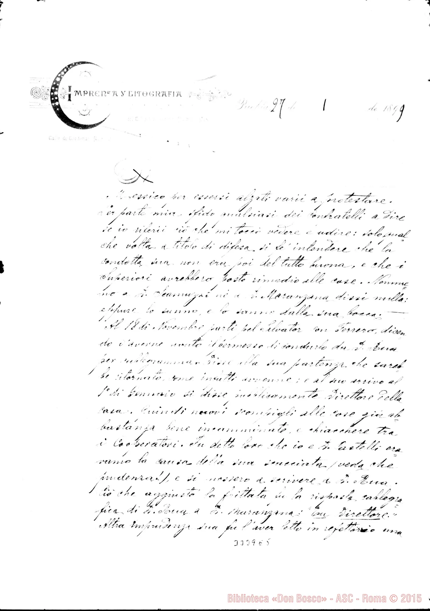 Fotogramma E 5 — Don Emilio Cozzani-Don Barberis. Puebla, 27-01-1899