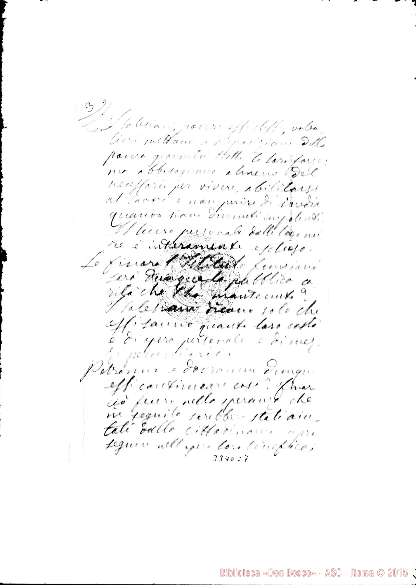 Fotogramma C 7 — Note ms. A matita relative alla fondazione dell'istituto