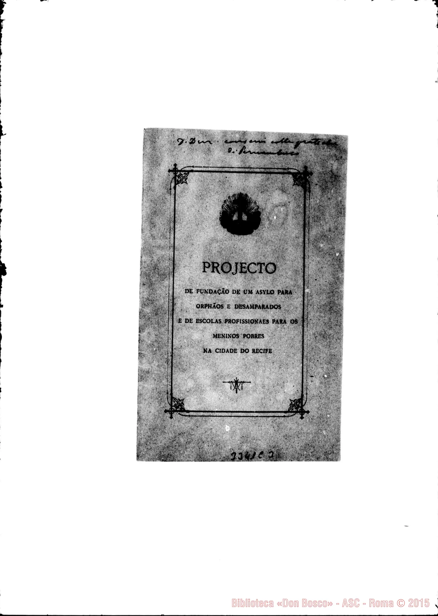 Fotogramma C 3 — Progetto di una fondazione. Stampato. Autogr. Rua
