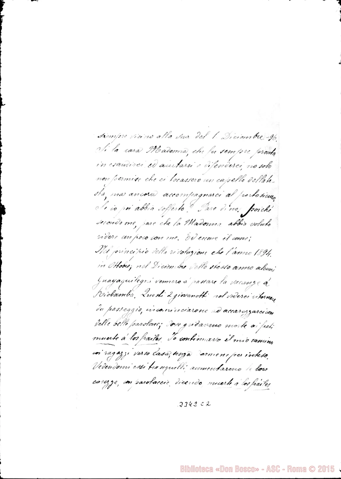 Fotogramma C 2 — Don Colombo Michele-Amatissimo Padre. Lima, 19-01-1897