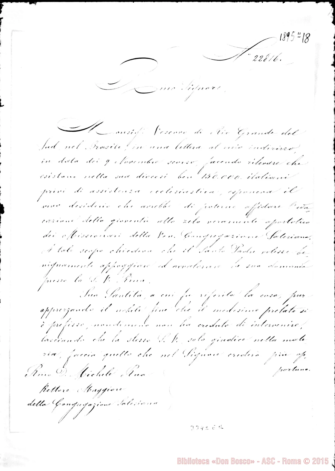 Fotogramma E 2 — Card. Rampolla-Don Rua. Roma, 18-02-1895