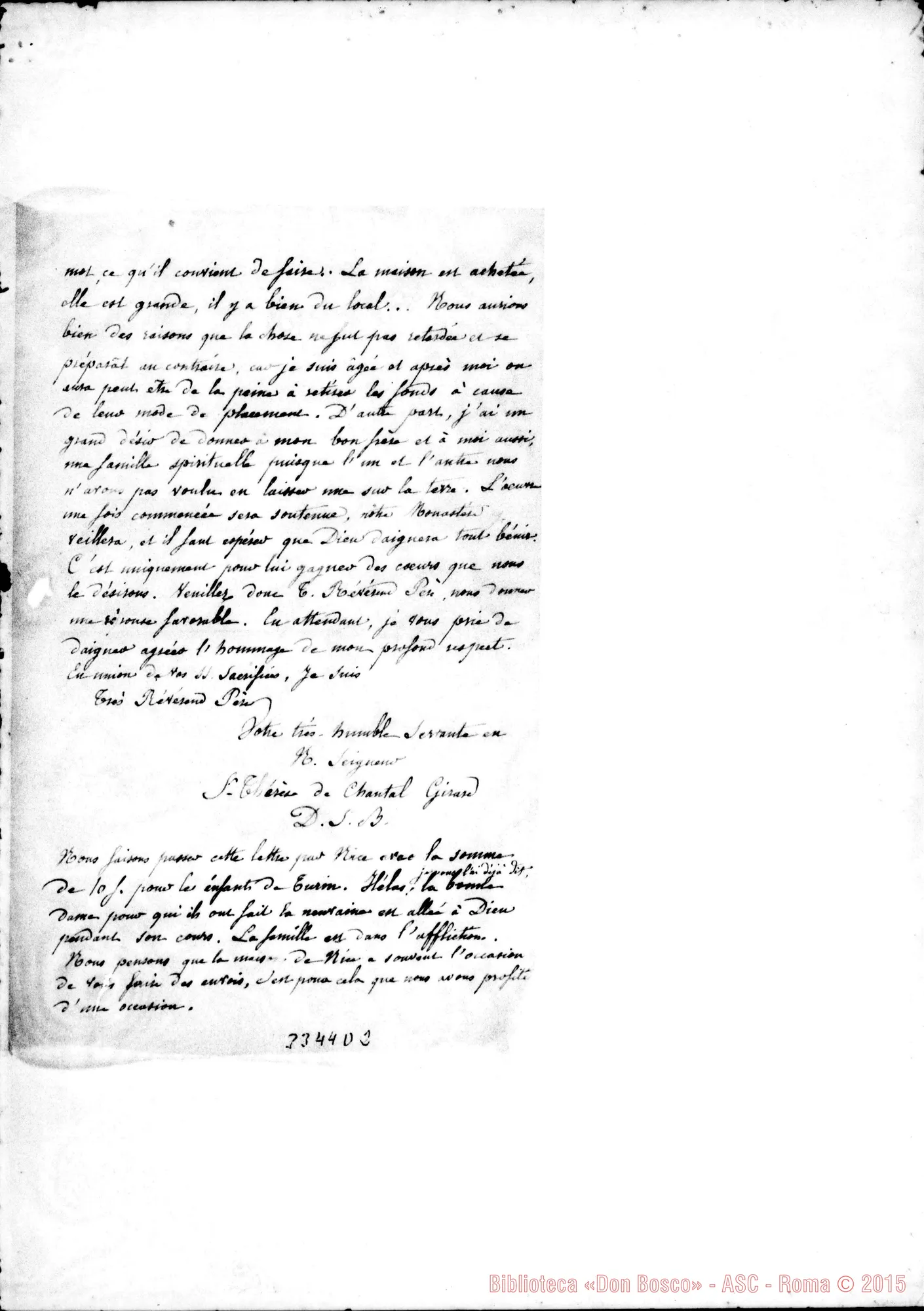 Fotogramma D 2 — Soeur Thérèse de Chantal-Don Rua. Romans, 23-05-1891 Autogr. Rua