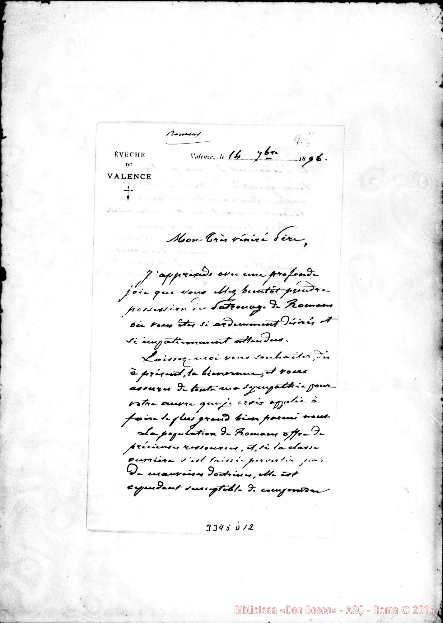 Fotogramma D 12 — Charles Cotton, vesc.-Vénéré Père. Valence, 14-09-1896