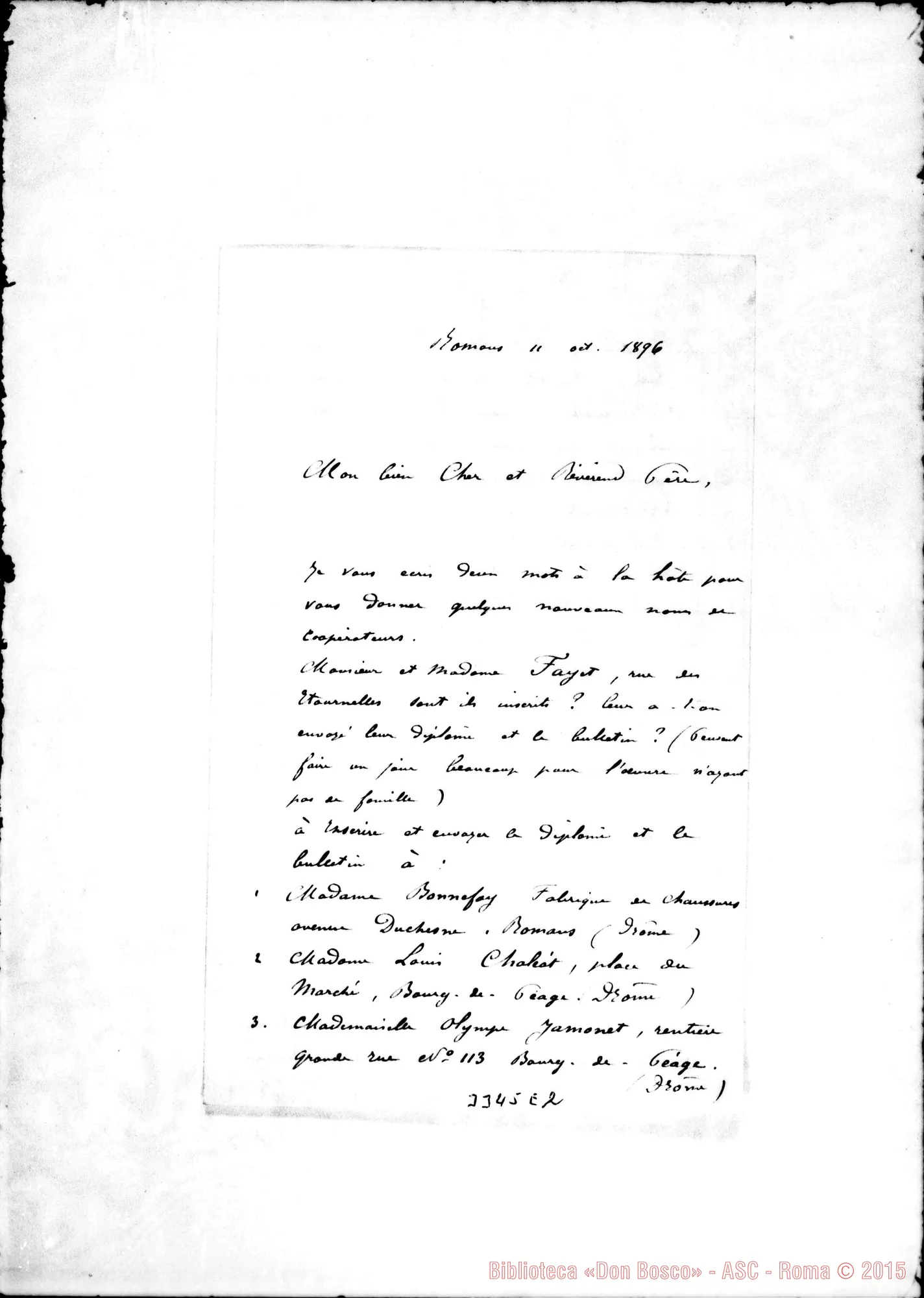 Fotogramma E 2 — A. Chopin-Révérend Père. Romans, 11-10-1896