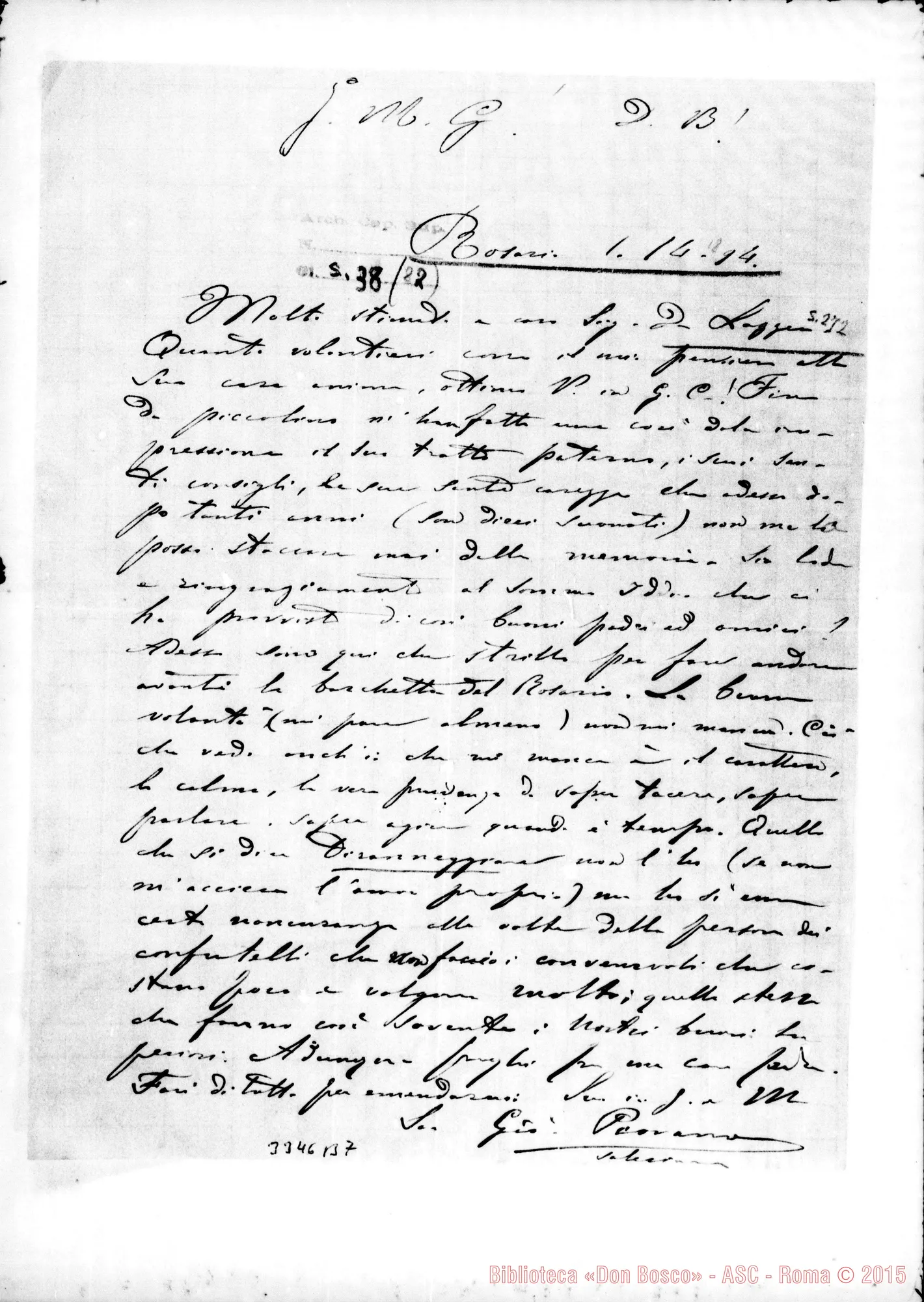 Fotogramma B 7 — Don Giovanni Piovano-Don Lazzero. Rosario, 14-01-1894