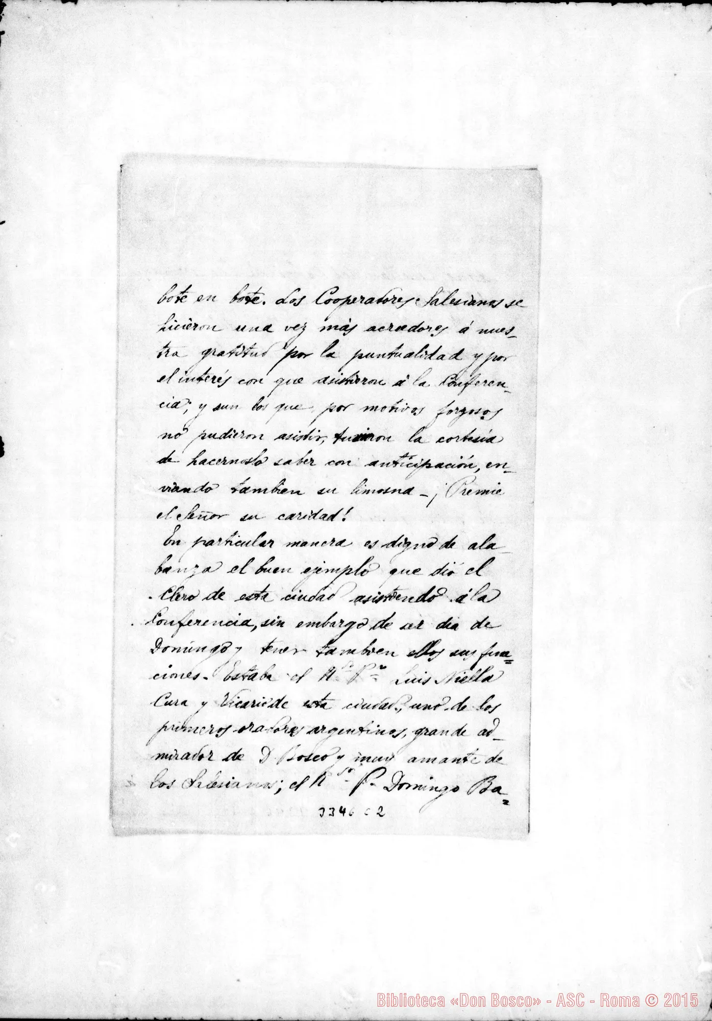 Fotogramma C 2 — Ch. Bonetti Valentino-Don Rua. Rosario, 8-06-1894 Autogr. Rua