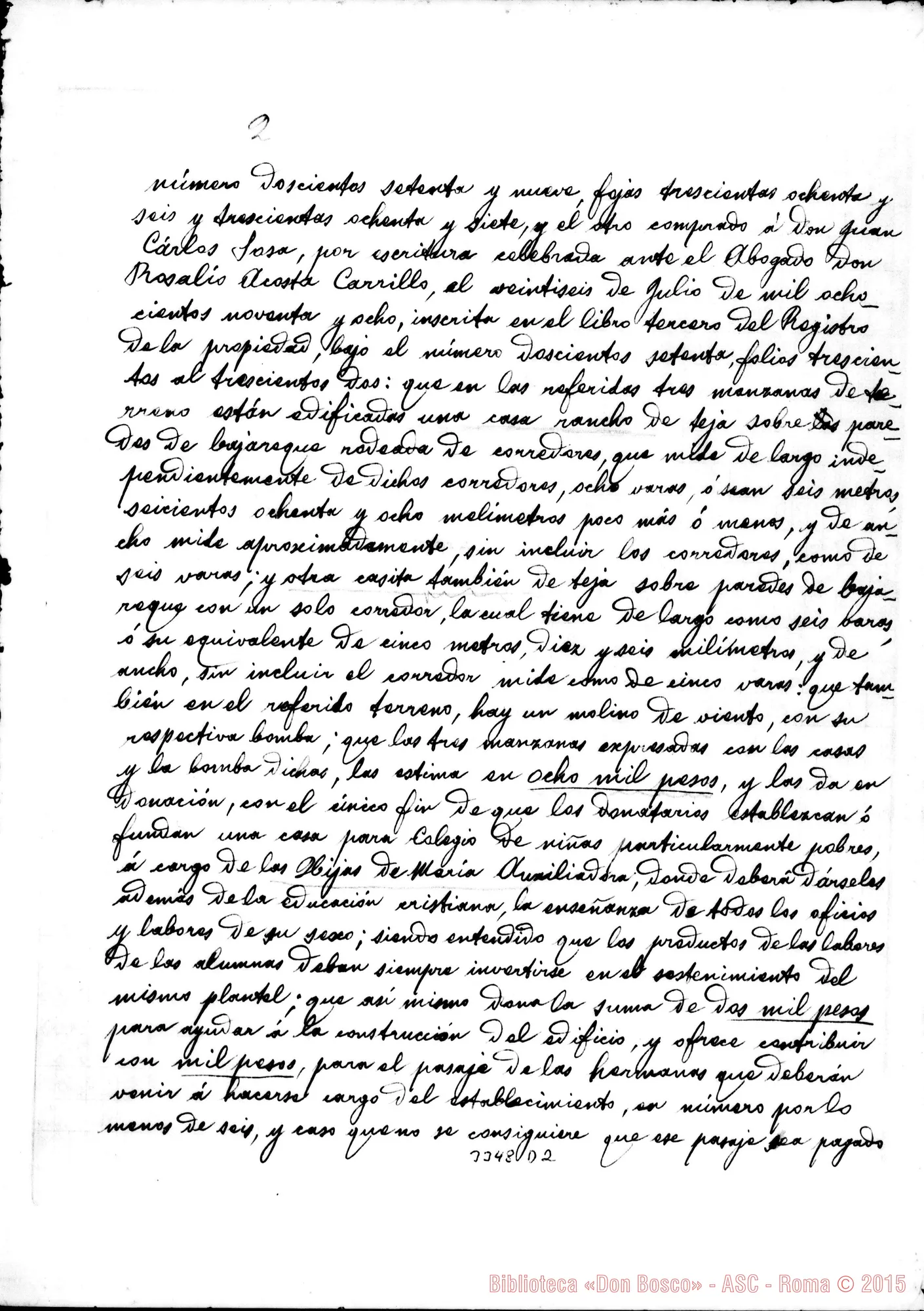 Fotogramma D 2 — Scrittura di Dona Carmen de Kreitz, il 21-03-1901