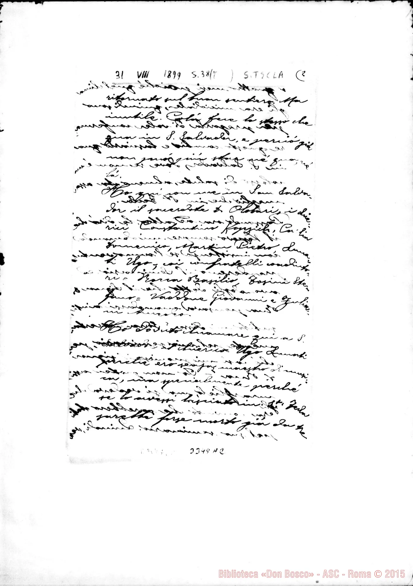 Fotogramma A 2 — Don Giuseppe Misieri-Ispettore. San Salvador, 31-08-1899