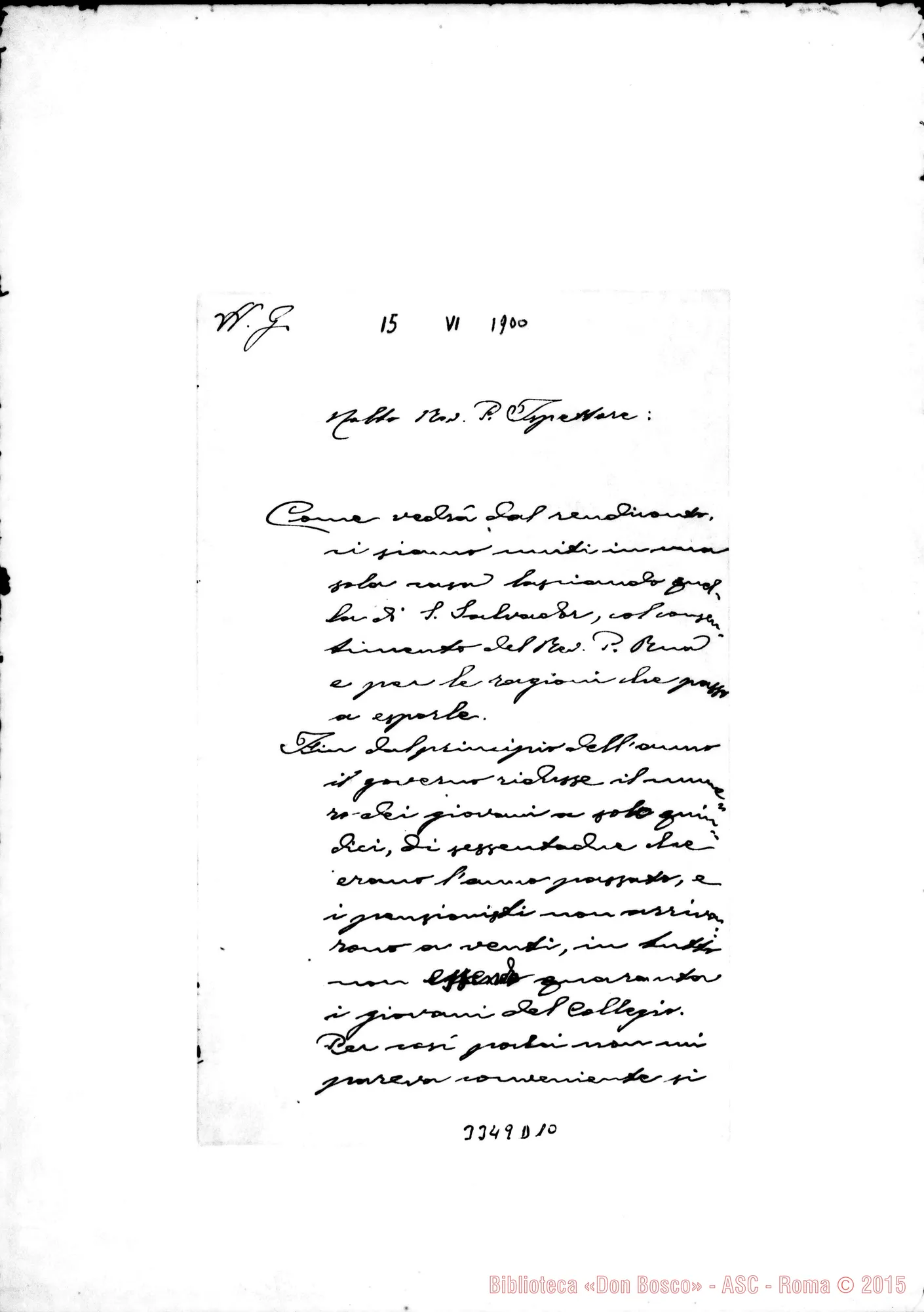 Fotogramma D 10 — Don Giuseppe Misieri-Ispettore. Santa Tecla, 15-06-1900