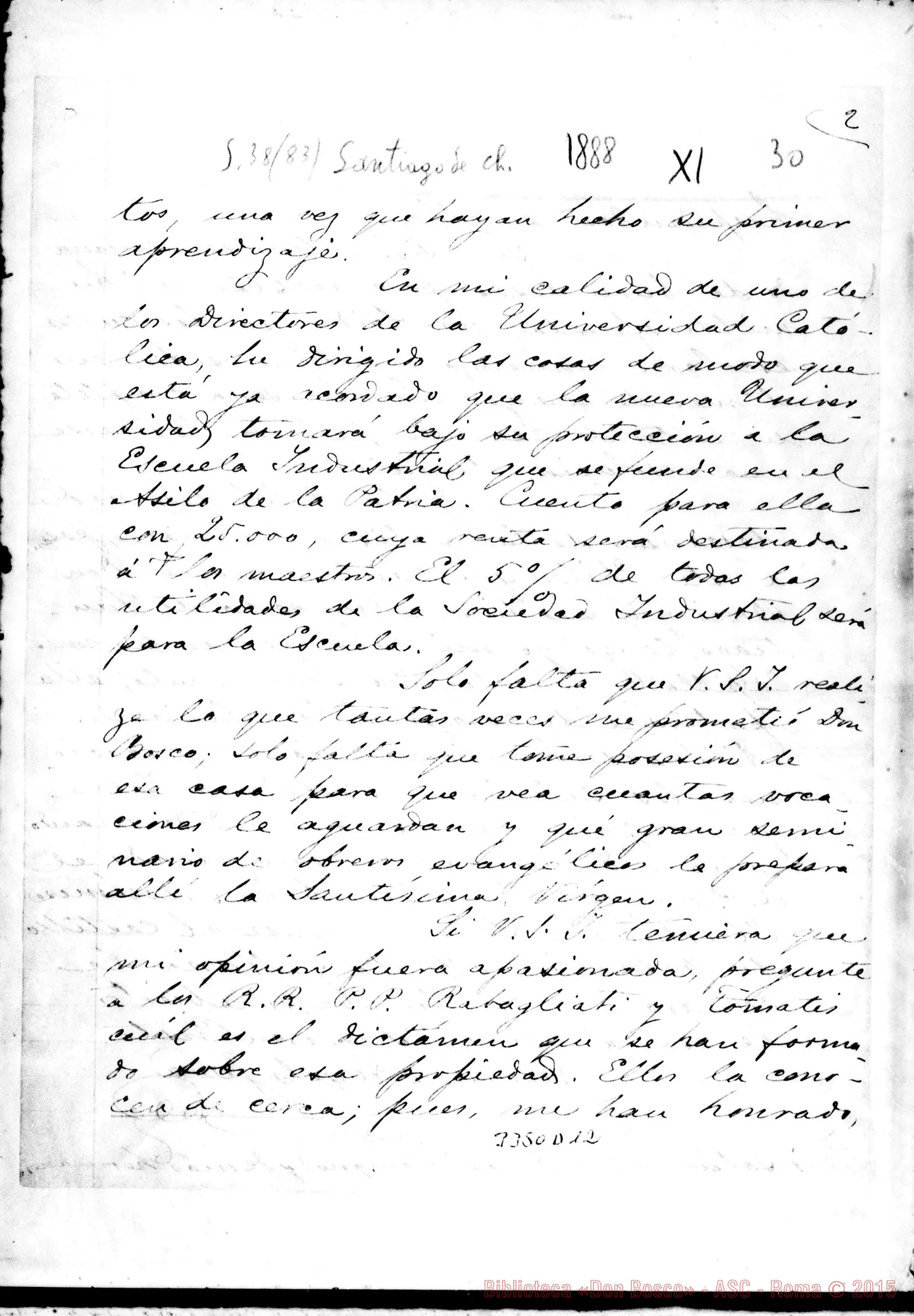 Fotogramma D 12 — Ramón Angel Jara-Mons. Cagliero. Santiago de Chile, 30-11-1888