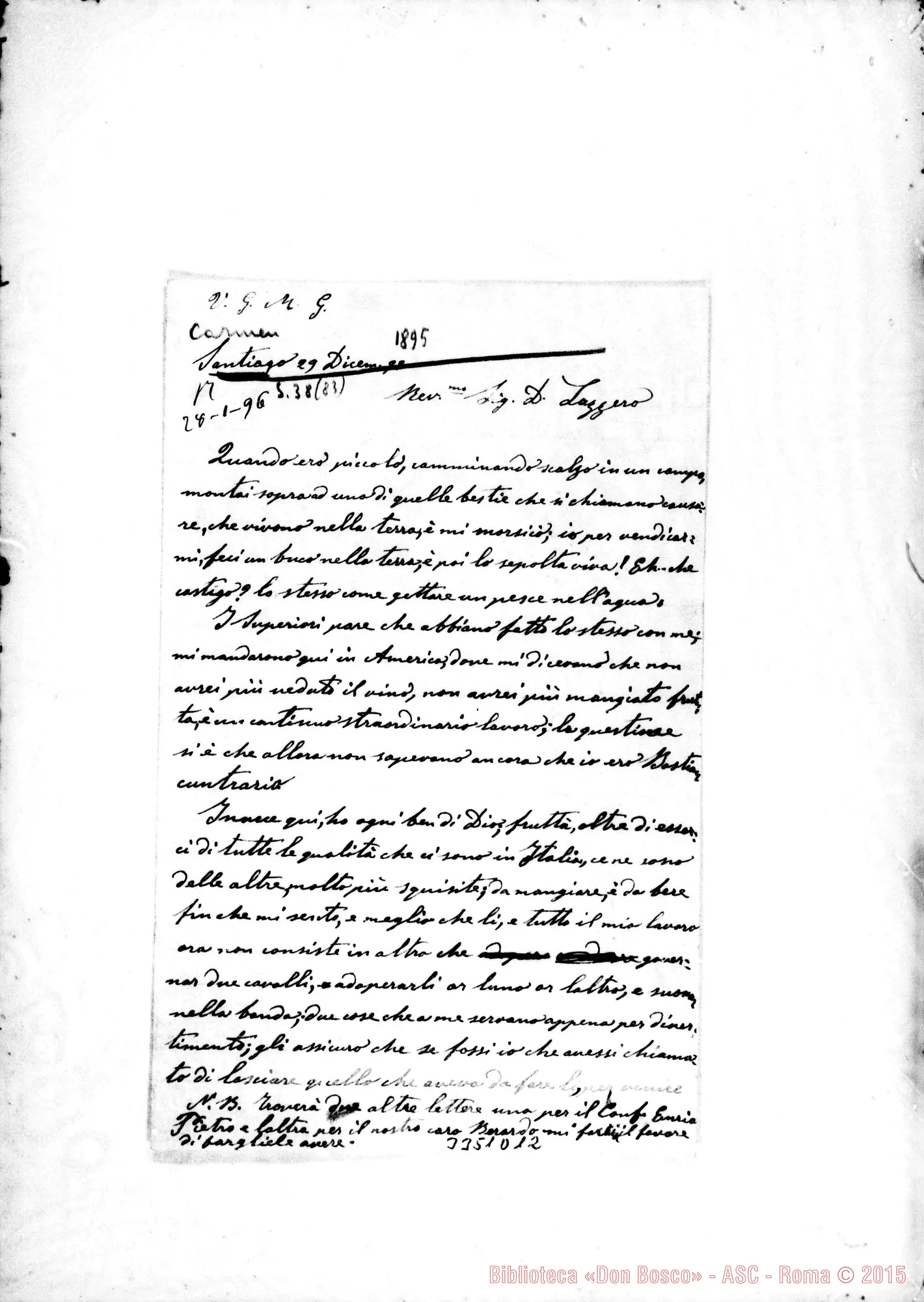 Fotogramma D 12 — Berrone Luigi, coad.-Don Lazzero. Santiago, 29-12-1895