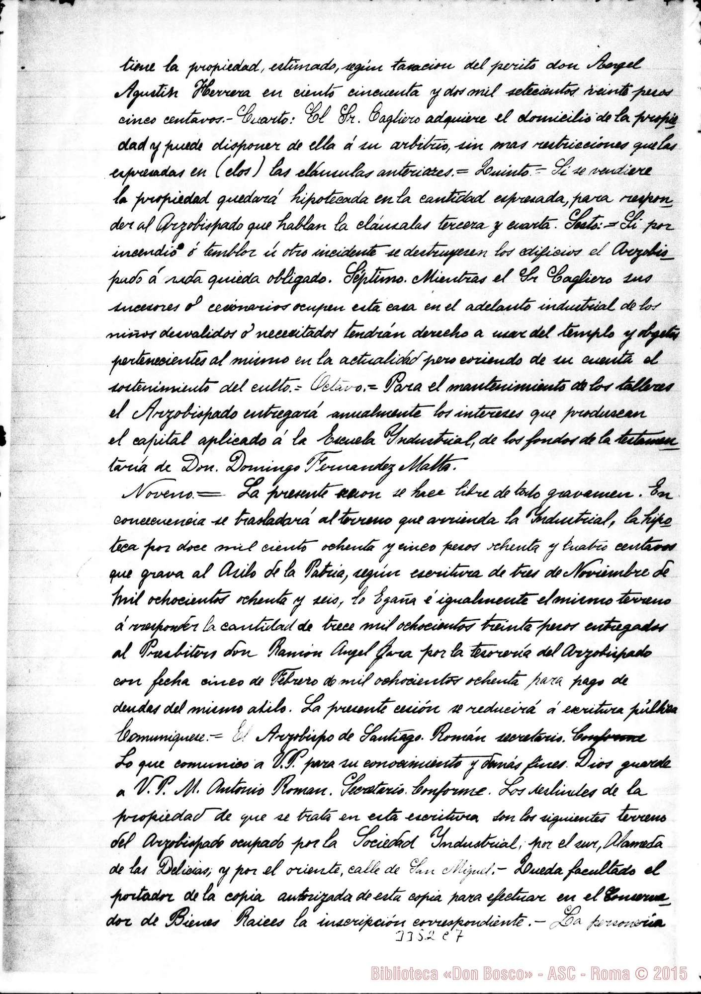 Fotogramma C 7 — Arzobispado de Santiago A Mons. Cagliero. Copia, il 24-11-1892