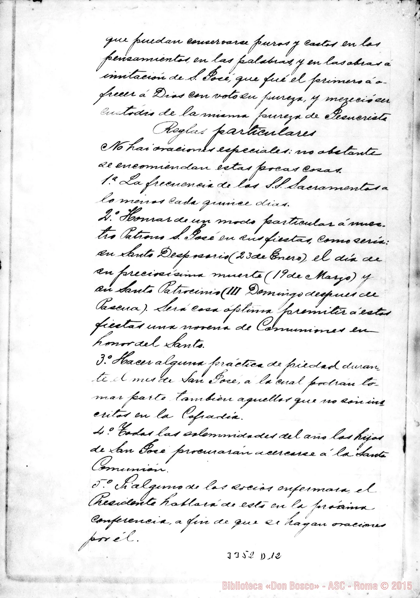 Fotogramma D 12 — Erezione canonica della Compagnia di San Giuseppe