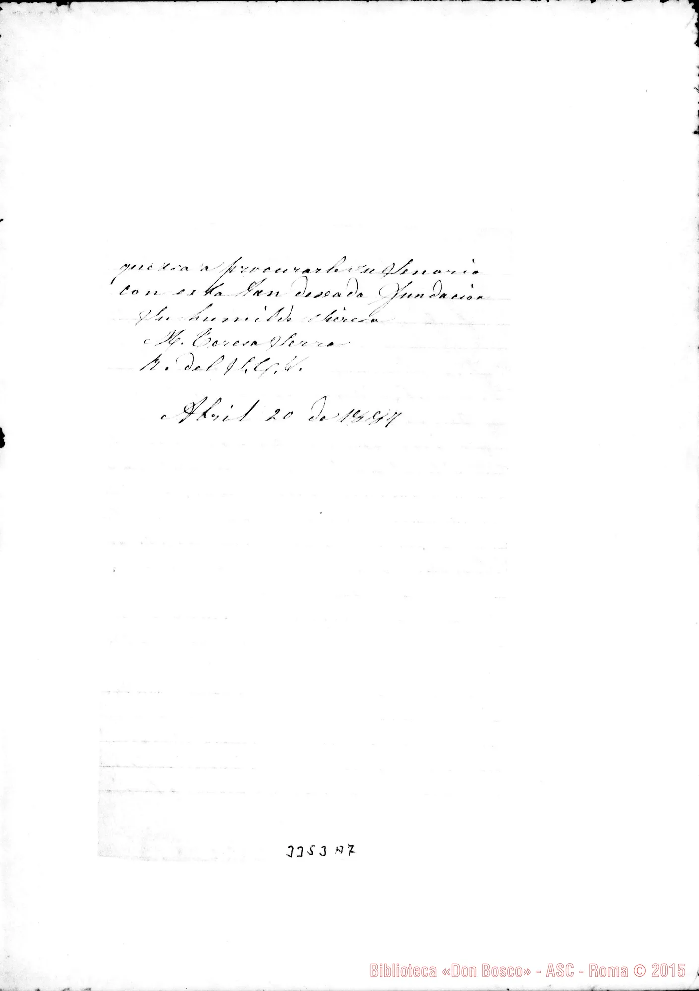 Fotogramma A 7 — M. Teresa Serra-Don Juan Cagliero, il 20-04-1887